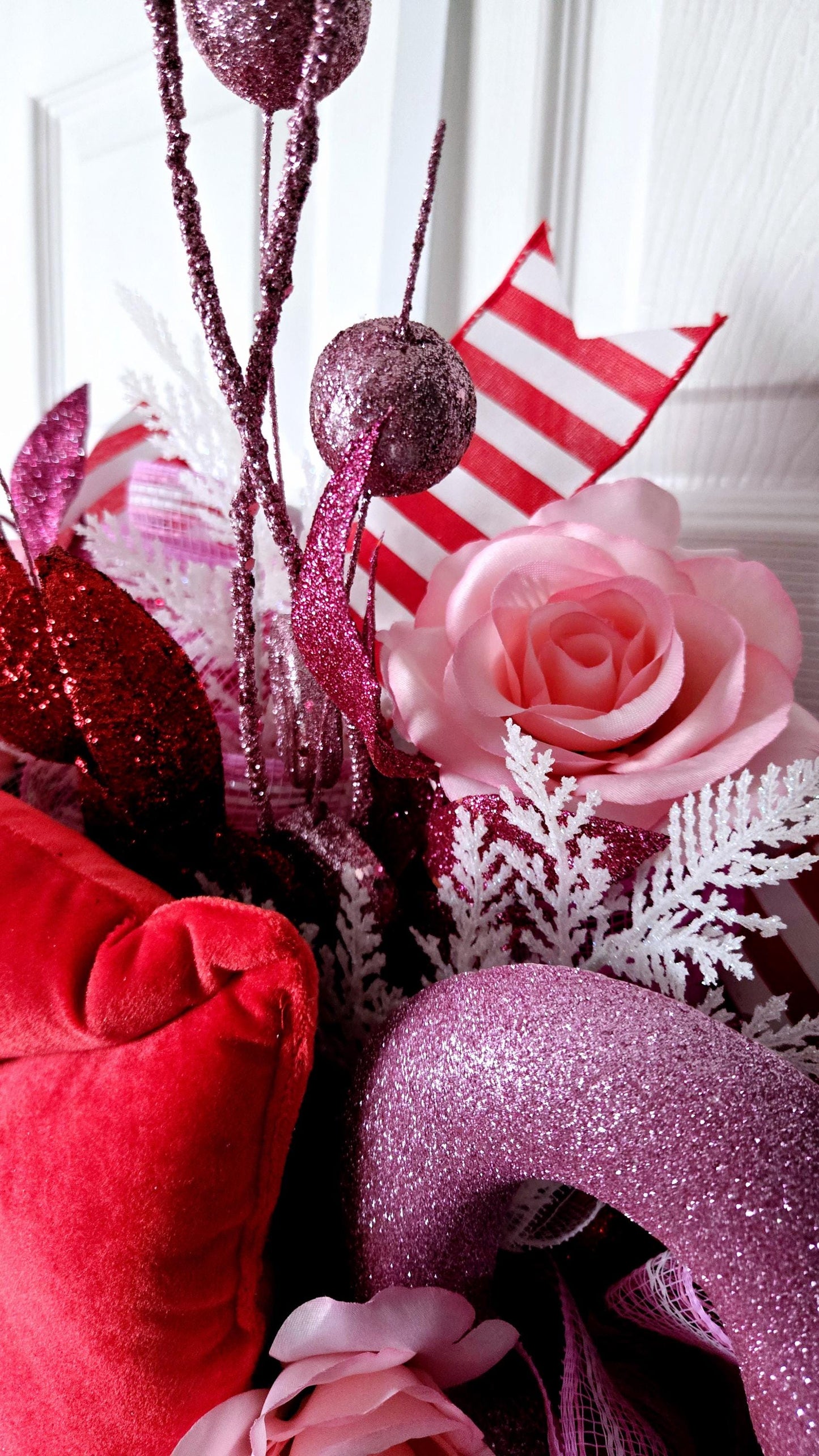 Pucker Up Jeweled Valentine's Day Swag for Front Door or Home Decor Stuffs n Things by JD