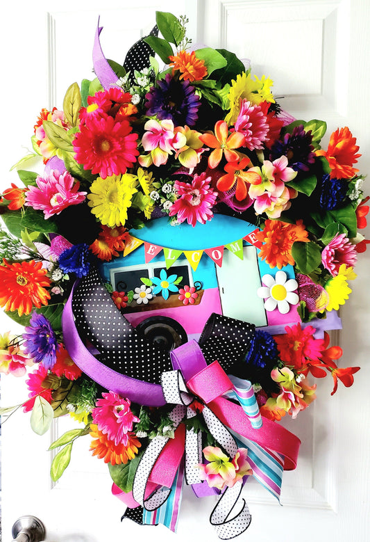 Glamping Camper/RV Welcome Front Door Wreath Stuffs n Things by JD