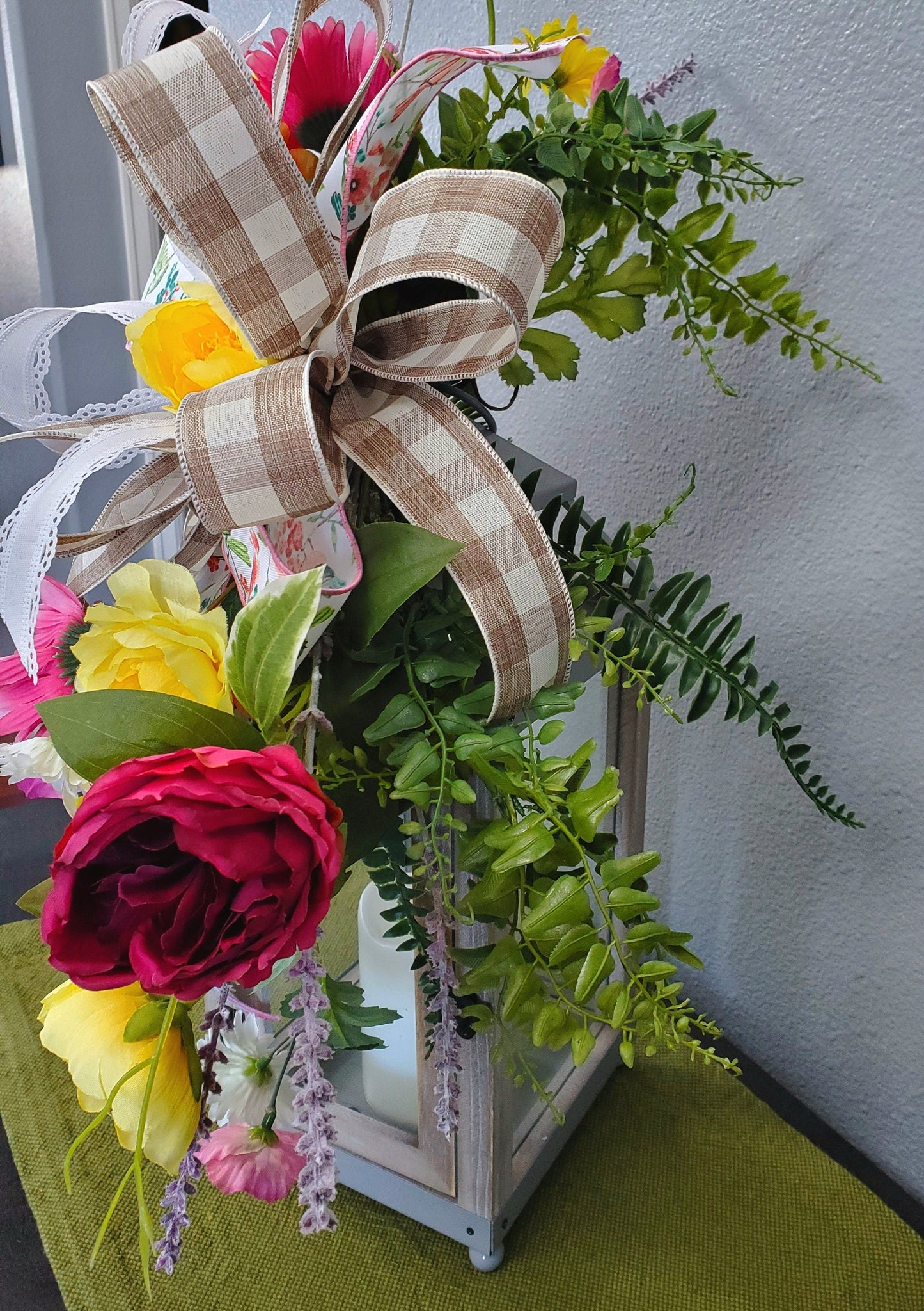 Spring Wildflower Wildflower Lantern Swag and Lantern My Store