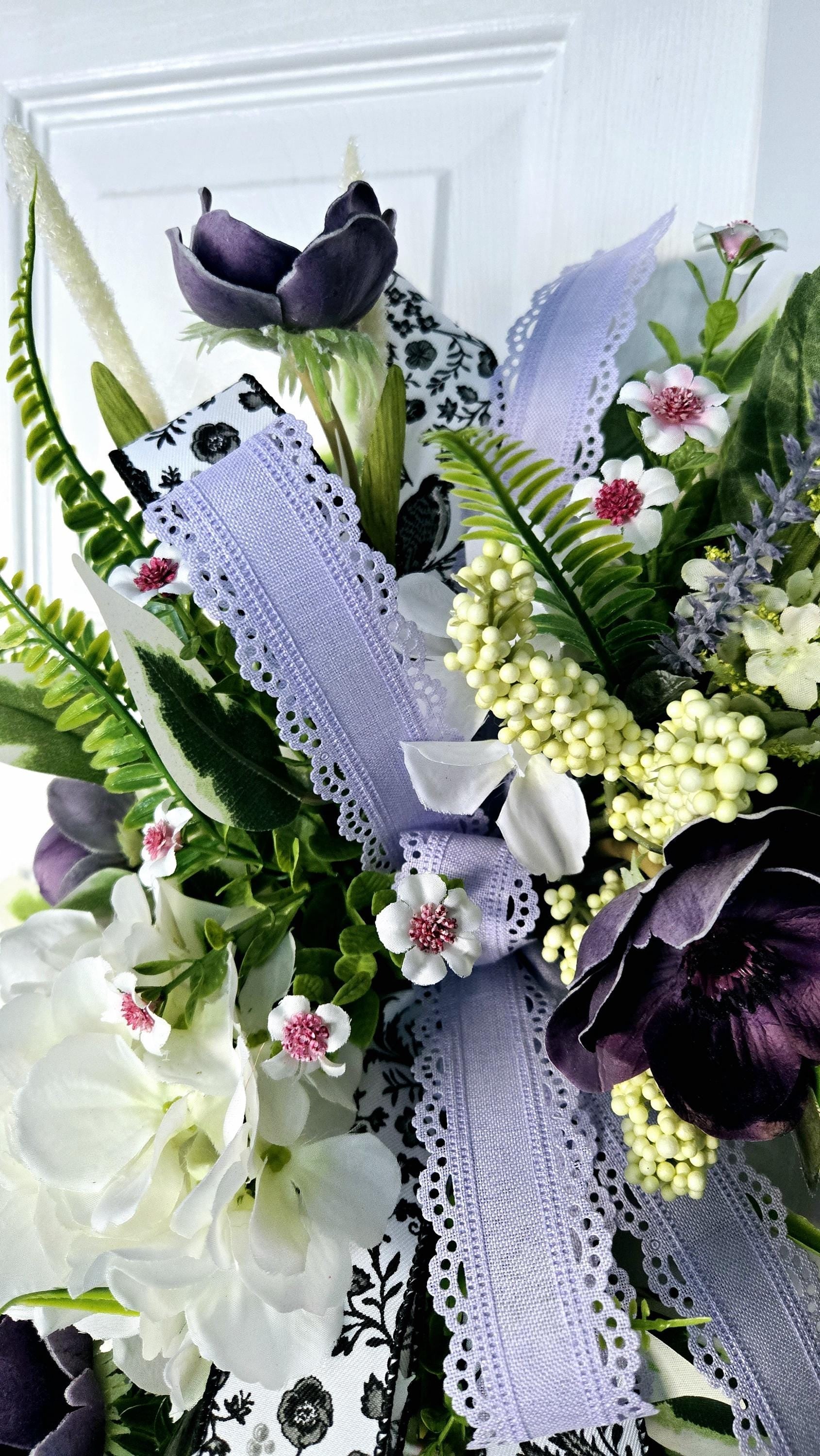 Spring or Summer Purple Every Day Front Door Wreath Stuffs n Things by JD