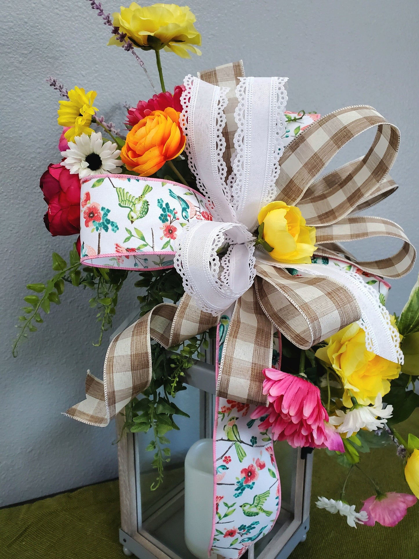Spring Wildflower Wildflower Lantern Swag and Lantern My Store