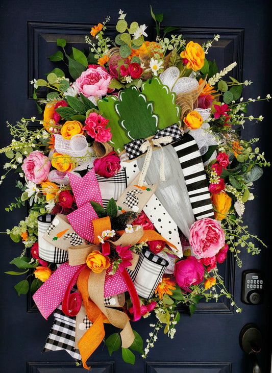 Farmhouse Style Carrot Front Door Wreath Stuffs n Things by JD