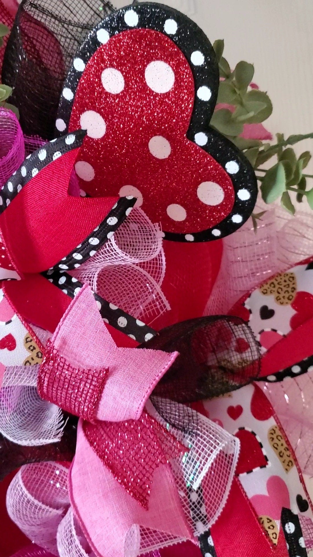 Valentines Wreath, Valentine's Day Gift, Pink Wreath, Heart Wreath, Heart Front Door Decor, Love Wreath, Red and Pink Wreath, Sending Love My Store