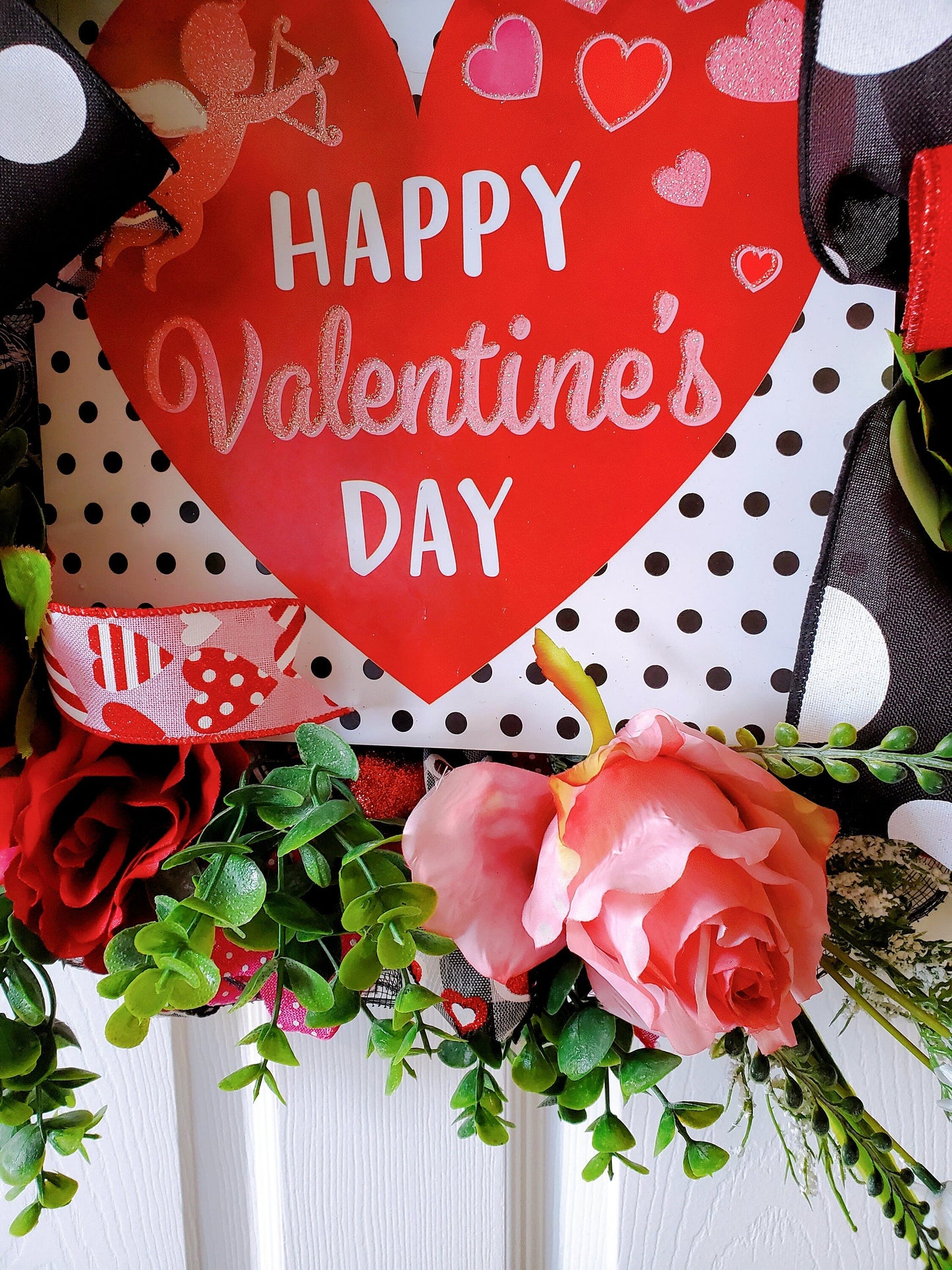 Valentines Wreath, Valentine's Day Gift, Front Door Porch Decor, Valentines Party Decor, Handmade Floral Door Design, Wall Art Hanger My Store