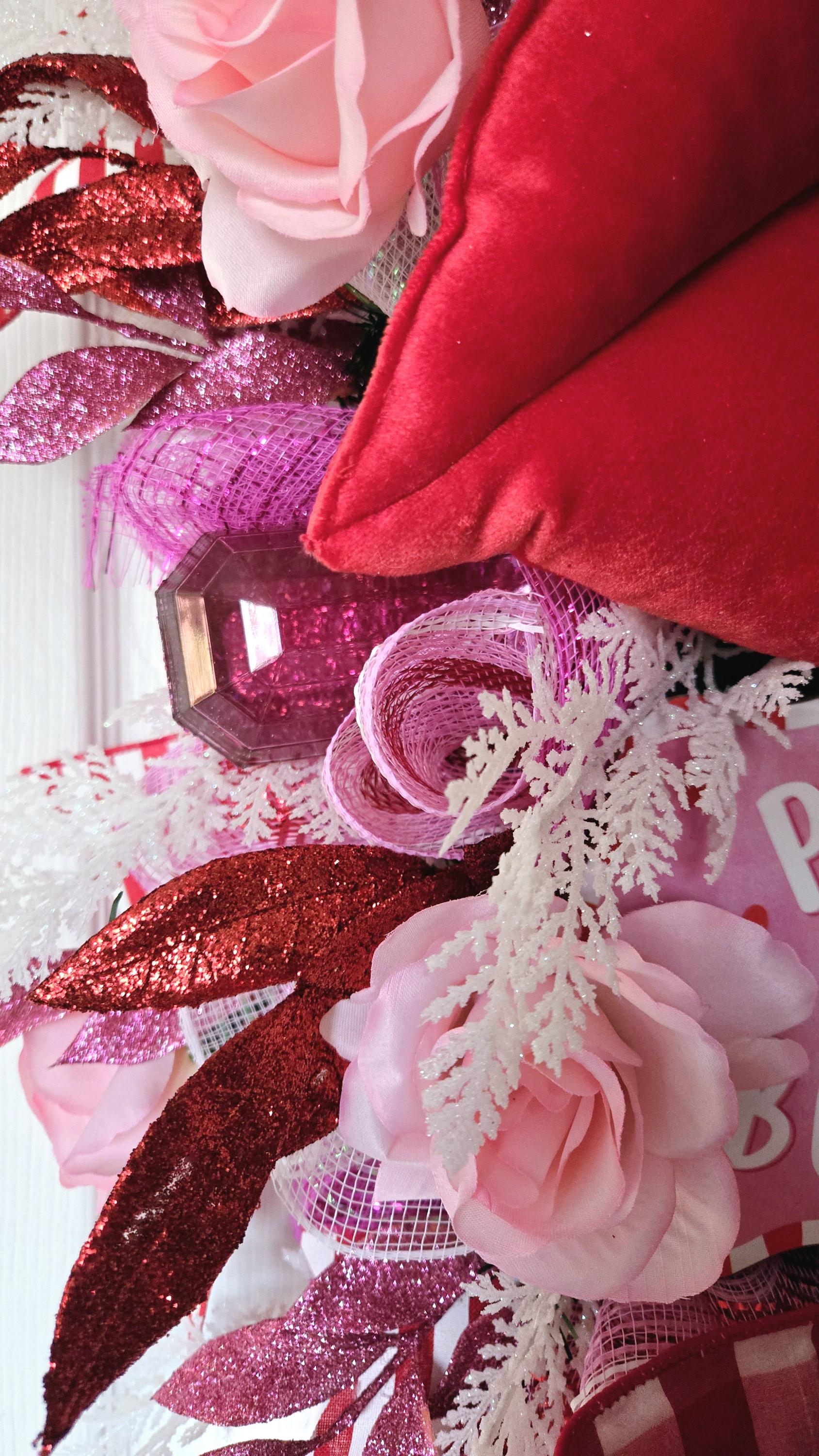 Pucker Up Jeweled Valentine's Day Swag for Front Door or Home Decor Stuffs n Things by JD