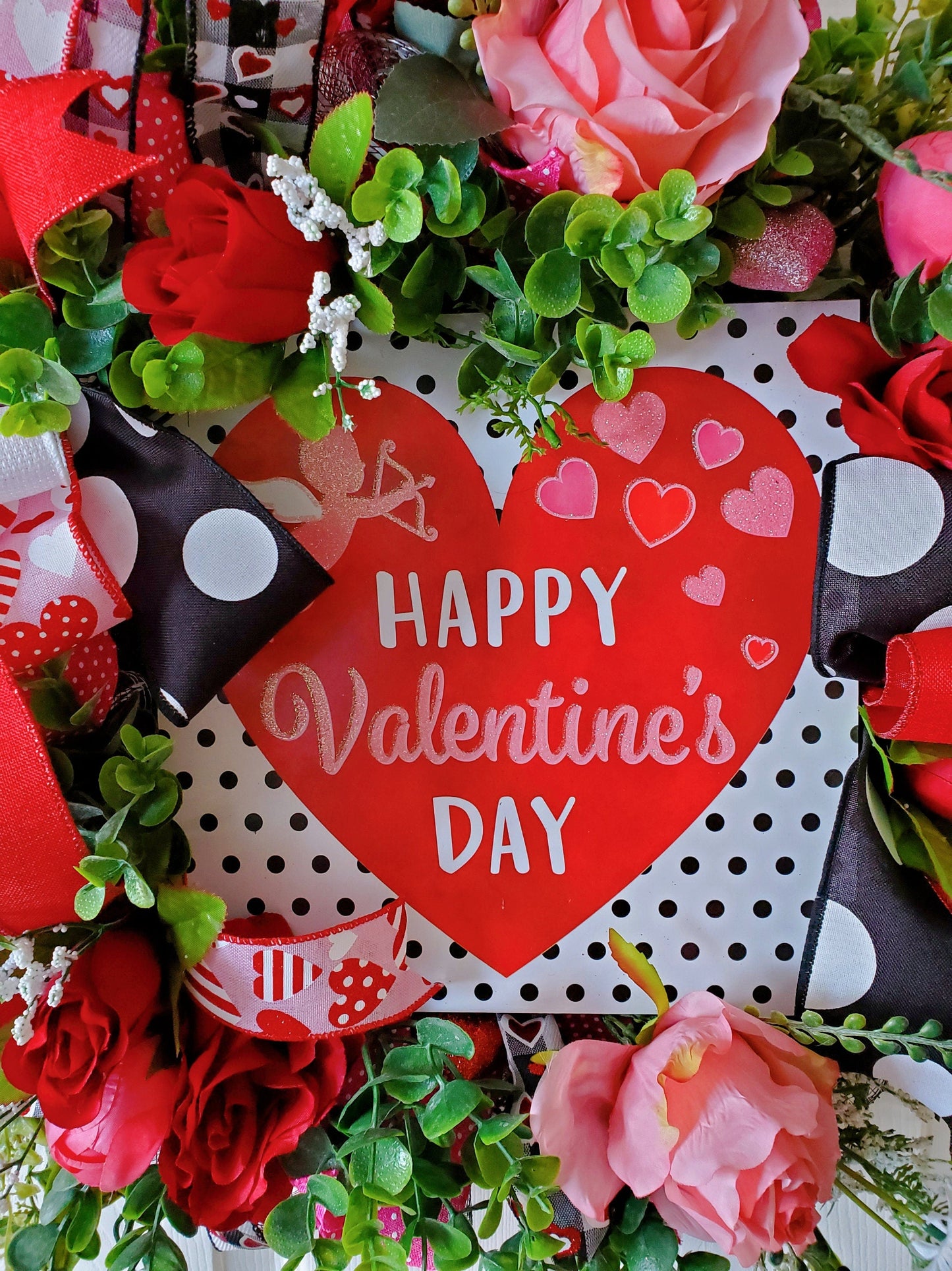 Valentines Wreath, Valentine's Day Gift, Front Door Porch Decor, Valentines Party Decor, Handmade Floral Door Design, Wall Art Hanger My Store