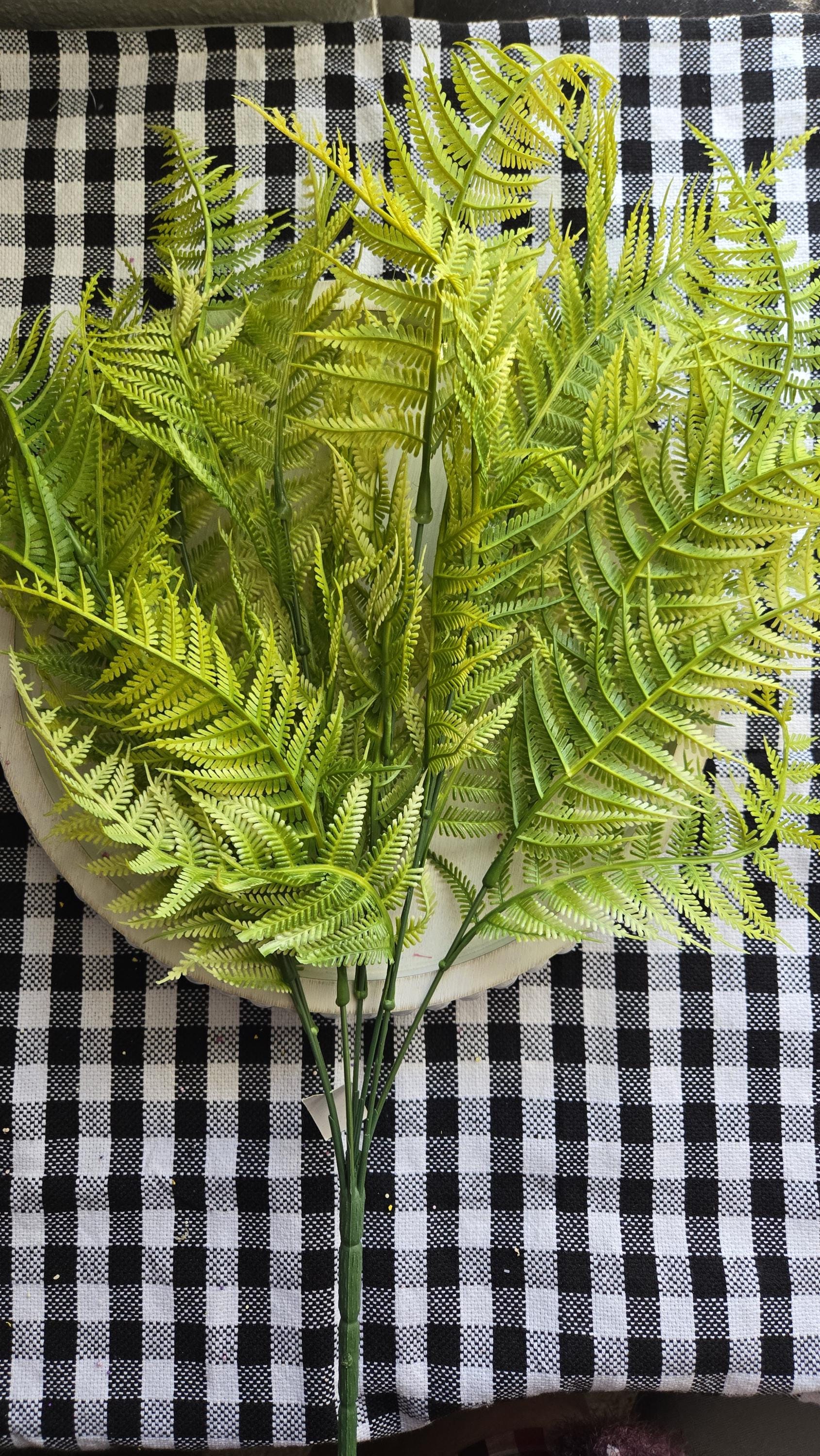 Fern Bush, 24 inch Greenery Filler, Plastic Faux Fern, Wreath Supplies, Floral Arrangements, Artificial Spring Flowers, Centerpiece Stuffs n Things by JD