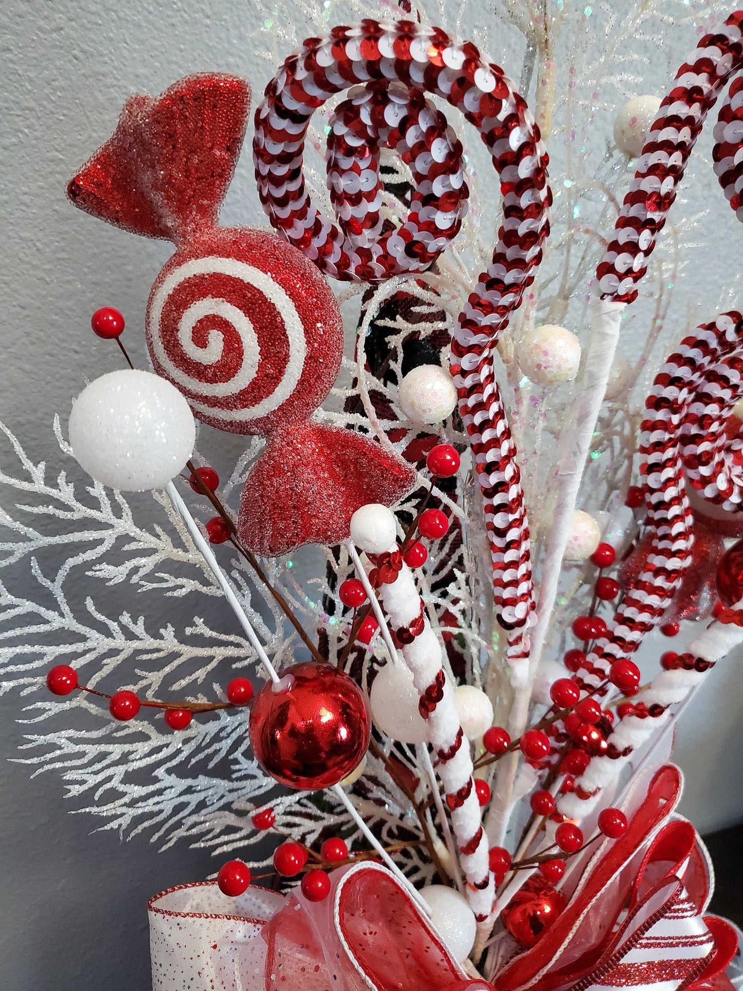 Christmas Bow Tree Topper, Peppermint Candy Christmas Tree Bow, Xmas Tree decorations, Green Monster Tree Bow Topper, Rose Gold Christmas My Store