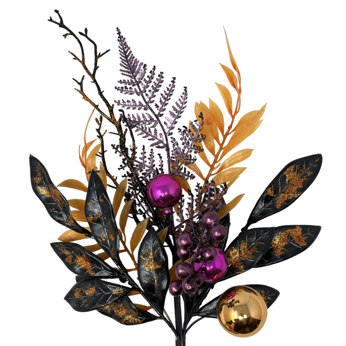 15.5" Mixed Metallic/Glitter Halloween Pick