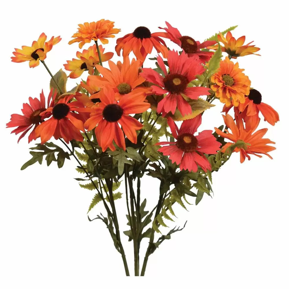 17" Mixed Daisy & Zinnia Bush