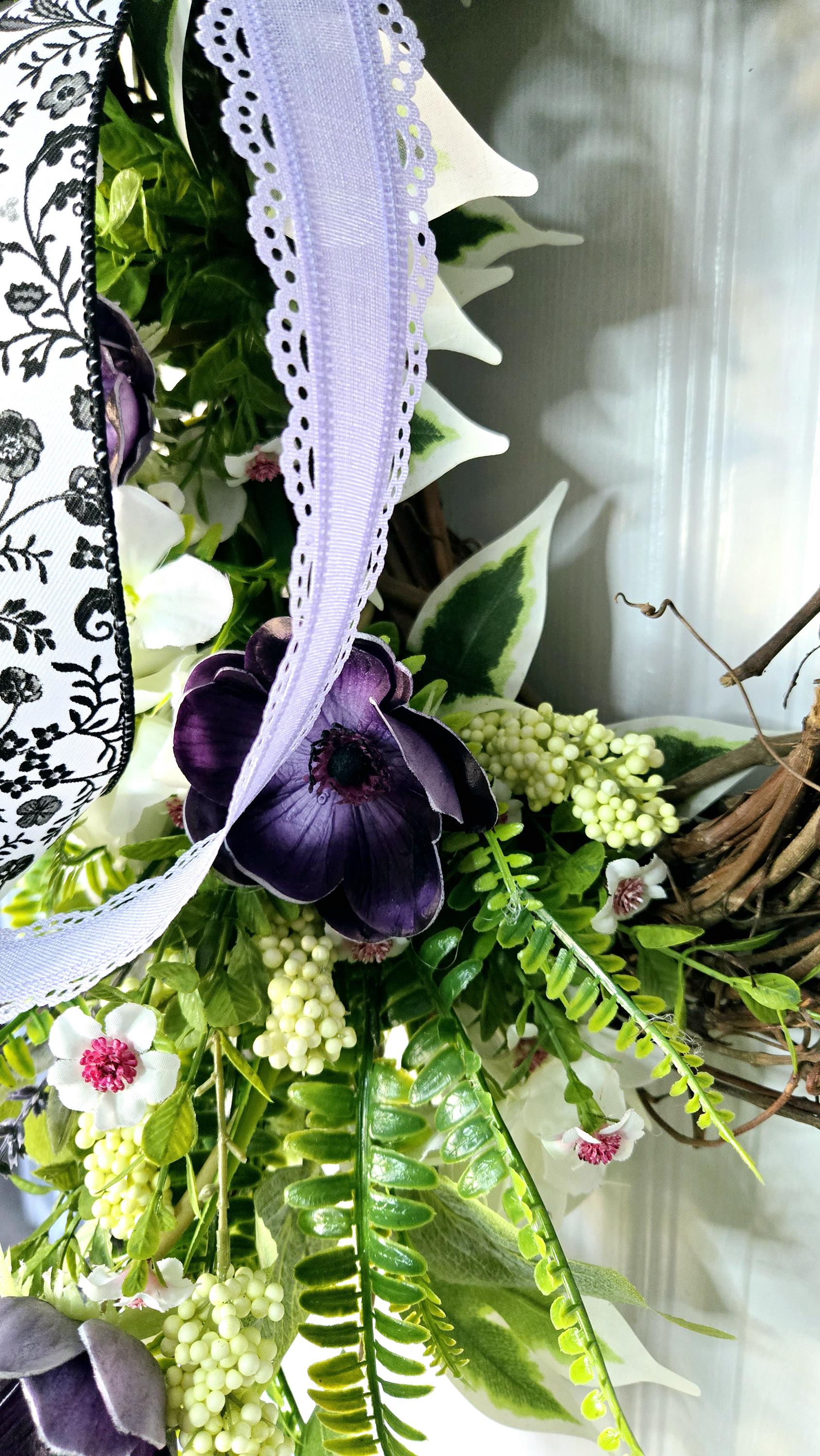 Spring or Summer Purple Every Day Front Door Wreath Stuffs n Things by JD