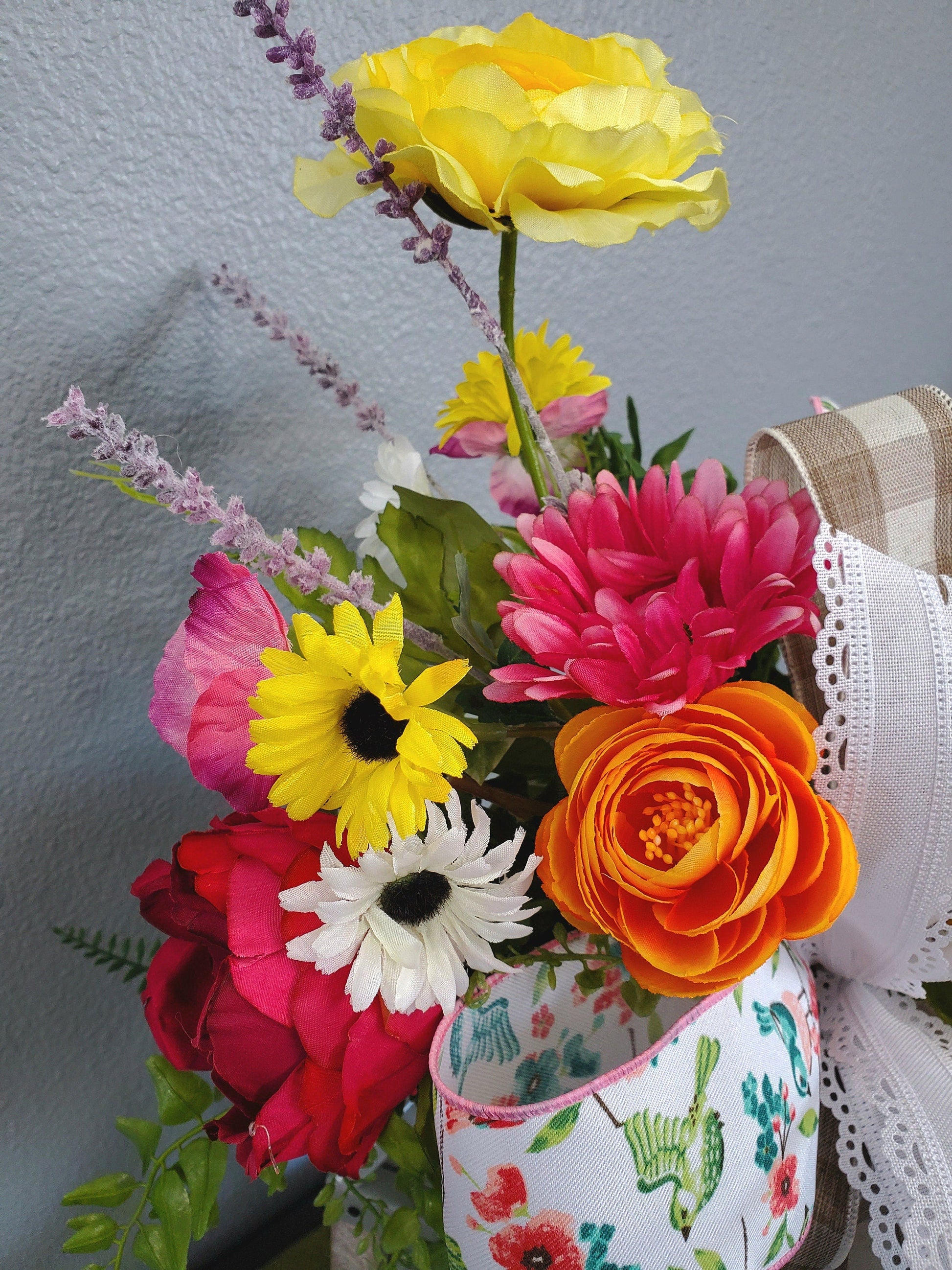 Spring Wildflower Wildflower Lantern Swag and Lantern My Store