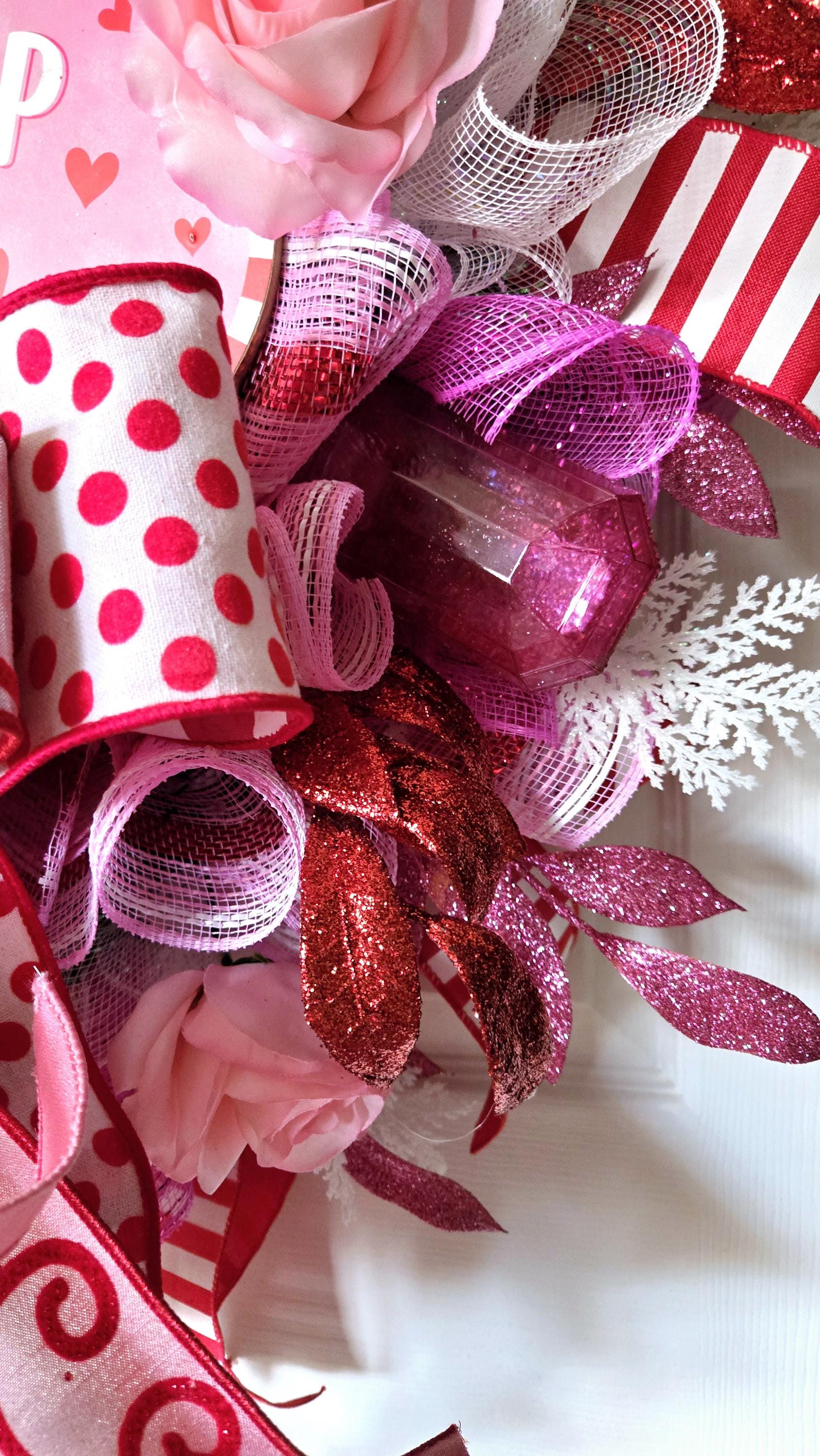 Pucker Up Jeweled Valentine's Day Swag for Front Door or Home Decor Stuffs n Things by JD