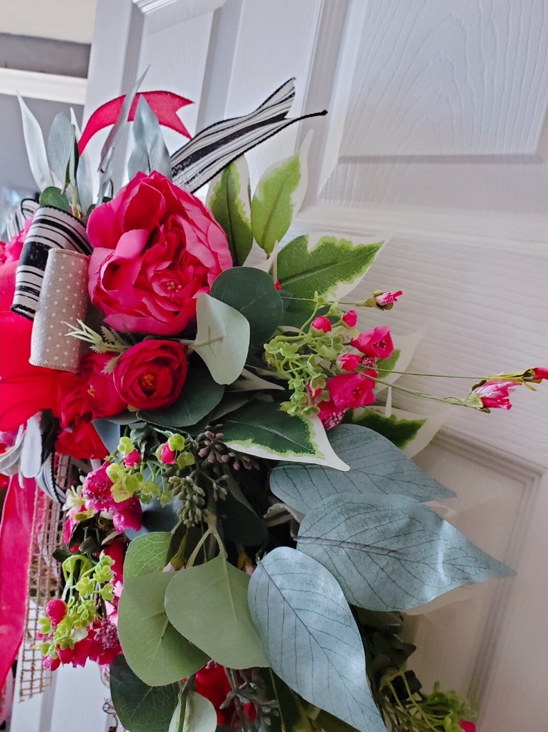 Pink Peony Grapevine Front Door Wreath Stuffs n Things by JD