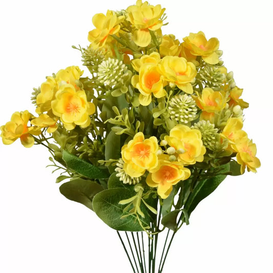 18" Artificial Cherry Blossom and Thistle Bush