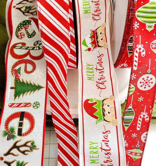 Christmas Believe Elf & Ornaments Ribbon Bundle Kits Stuffs n Things by JD