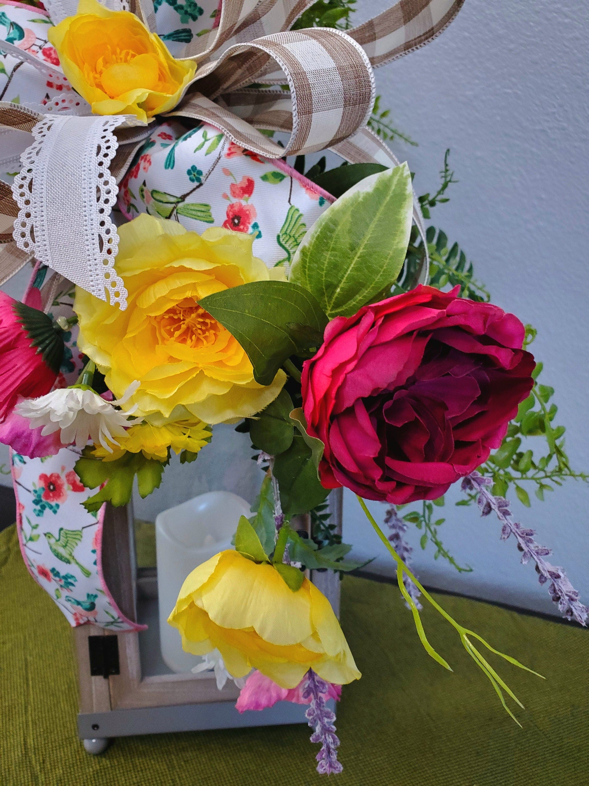 Spring Wildflower Wildflower Lantern Swag and Lantern My Store