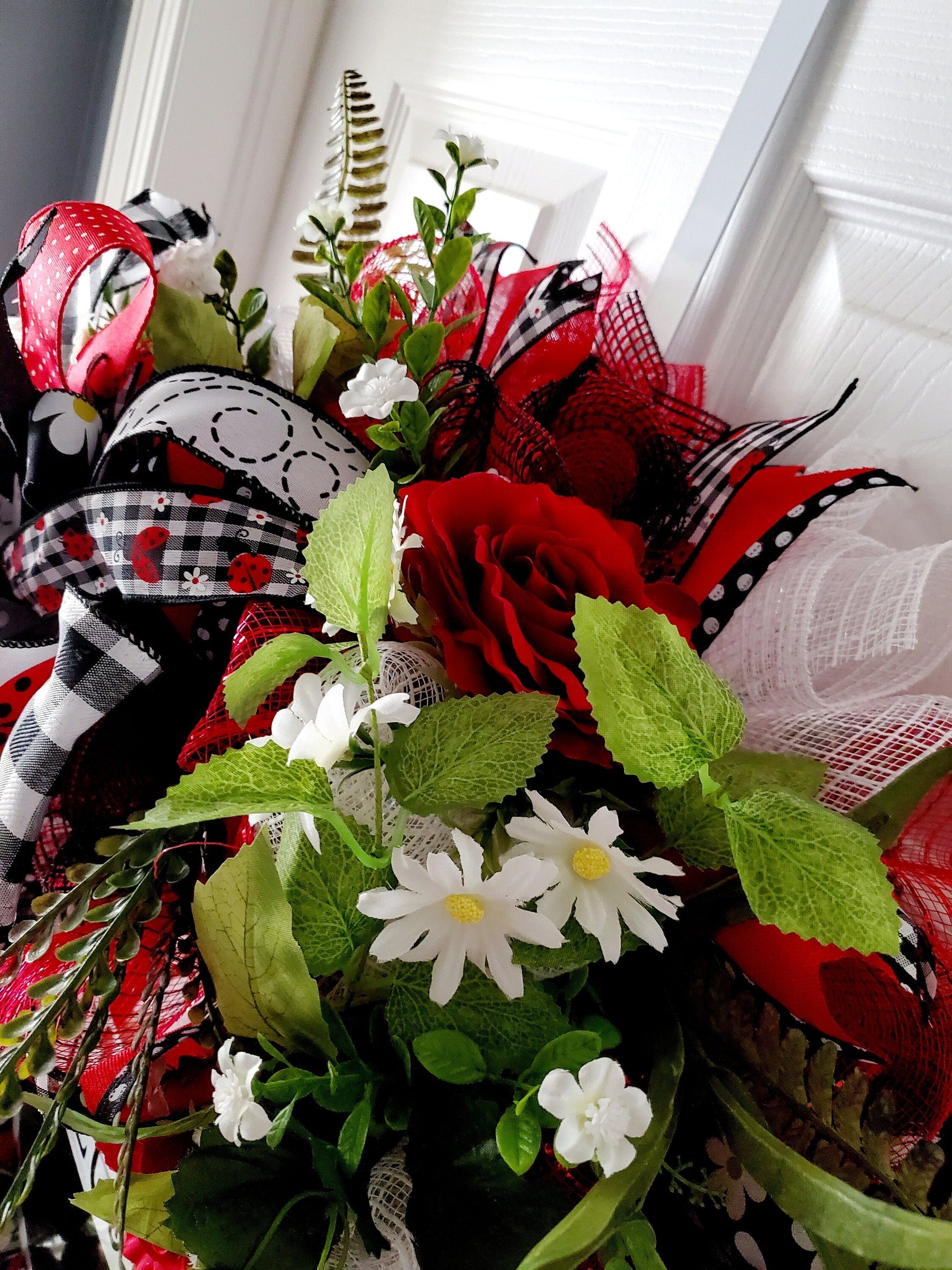 Welcome Ladybug Strawberry Front Door Wreath Stuffs n Things by JD