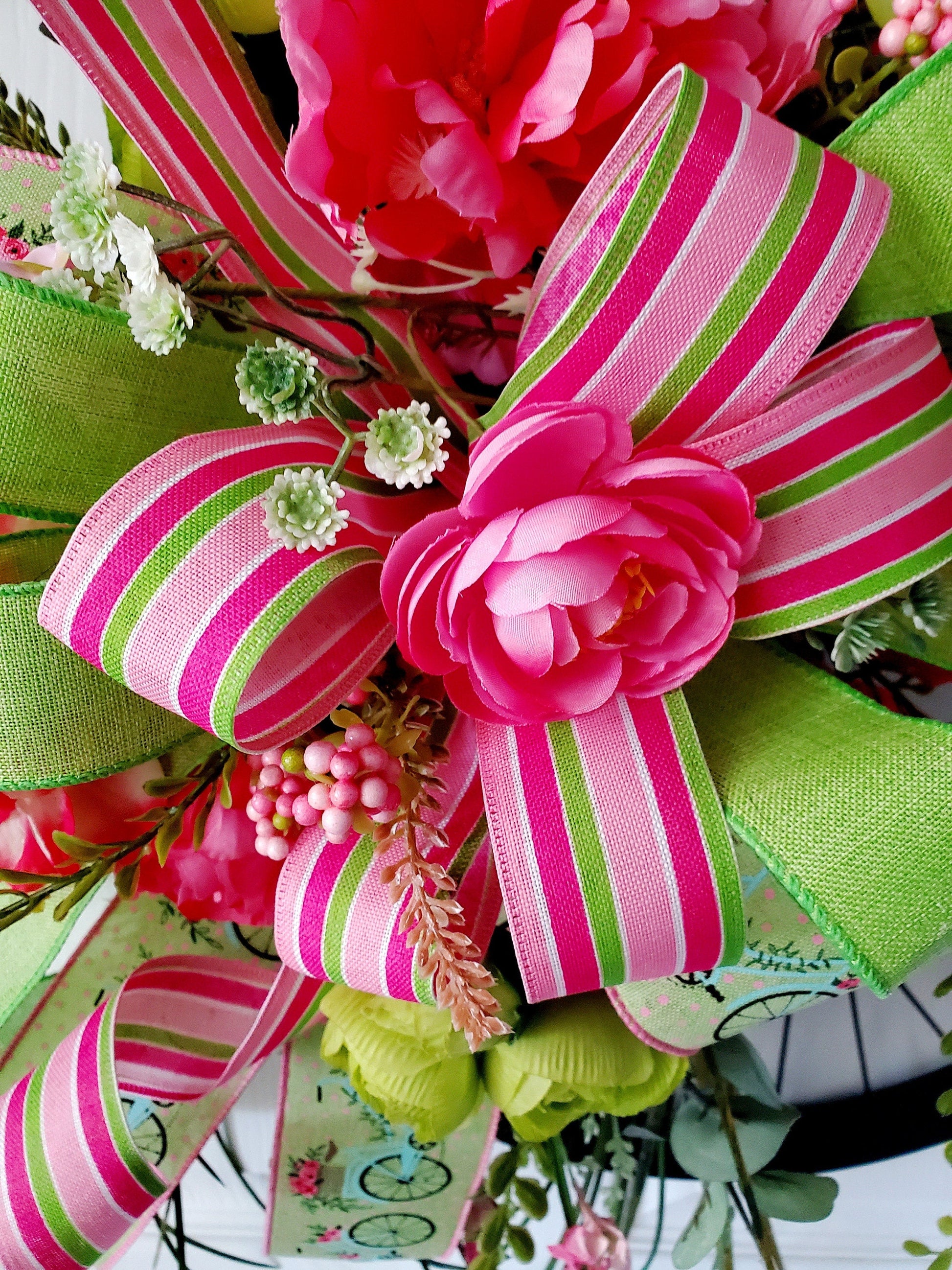 Bicycle Wheel Rim Front Door Wreath Stuffs n Things by JD
