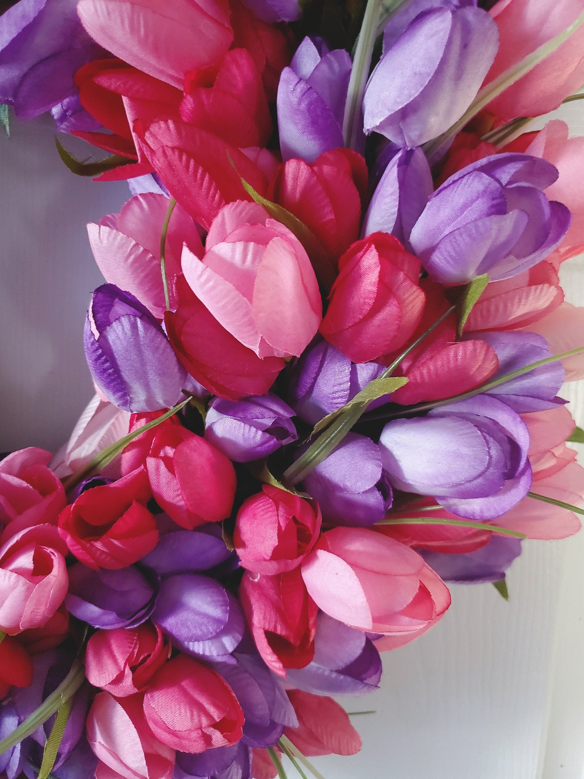 Pink and Purple Spring Tulip Wreath Stuffs n Things by JD