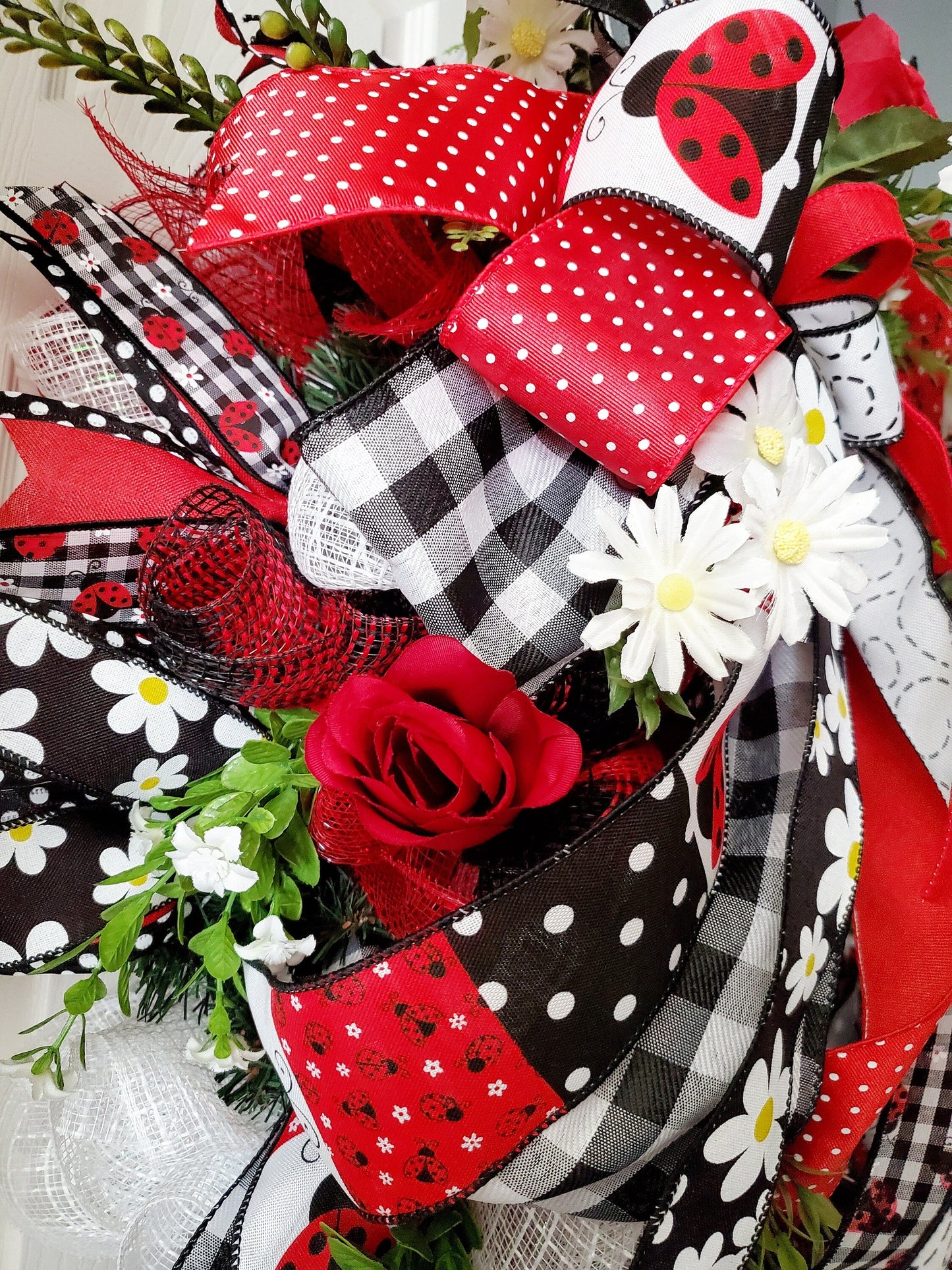 Welcome Ladybug Strawberry Front Door Wreath Stuffs n Things by JD