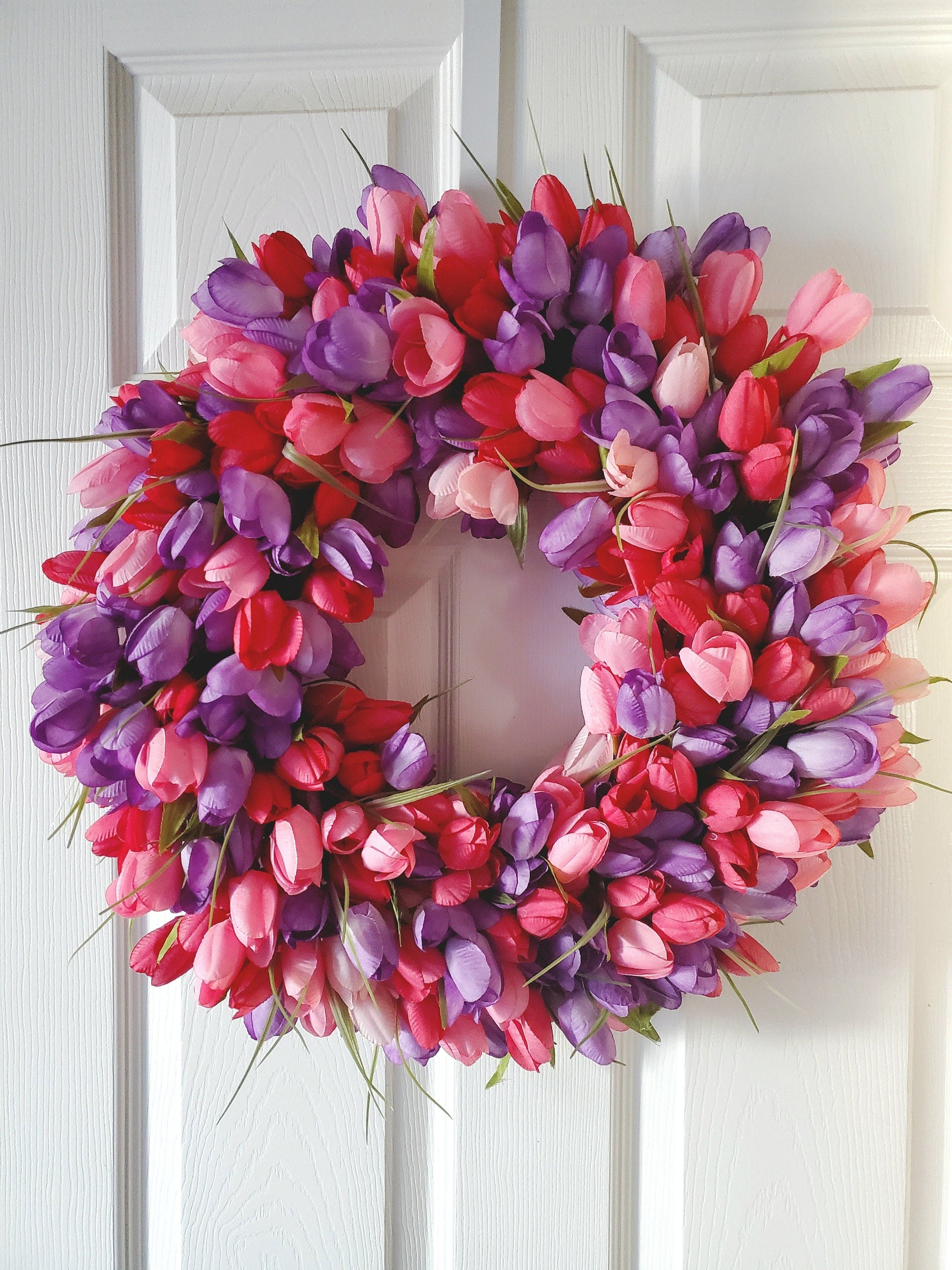 Pink and Purple Spring Tulip Wreath Stuffs n Things by JD