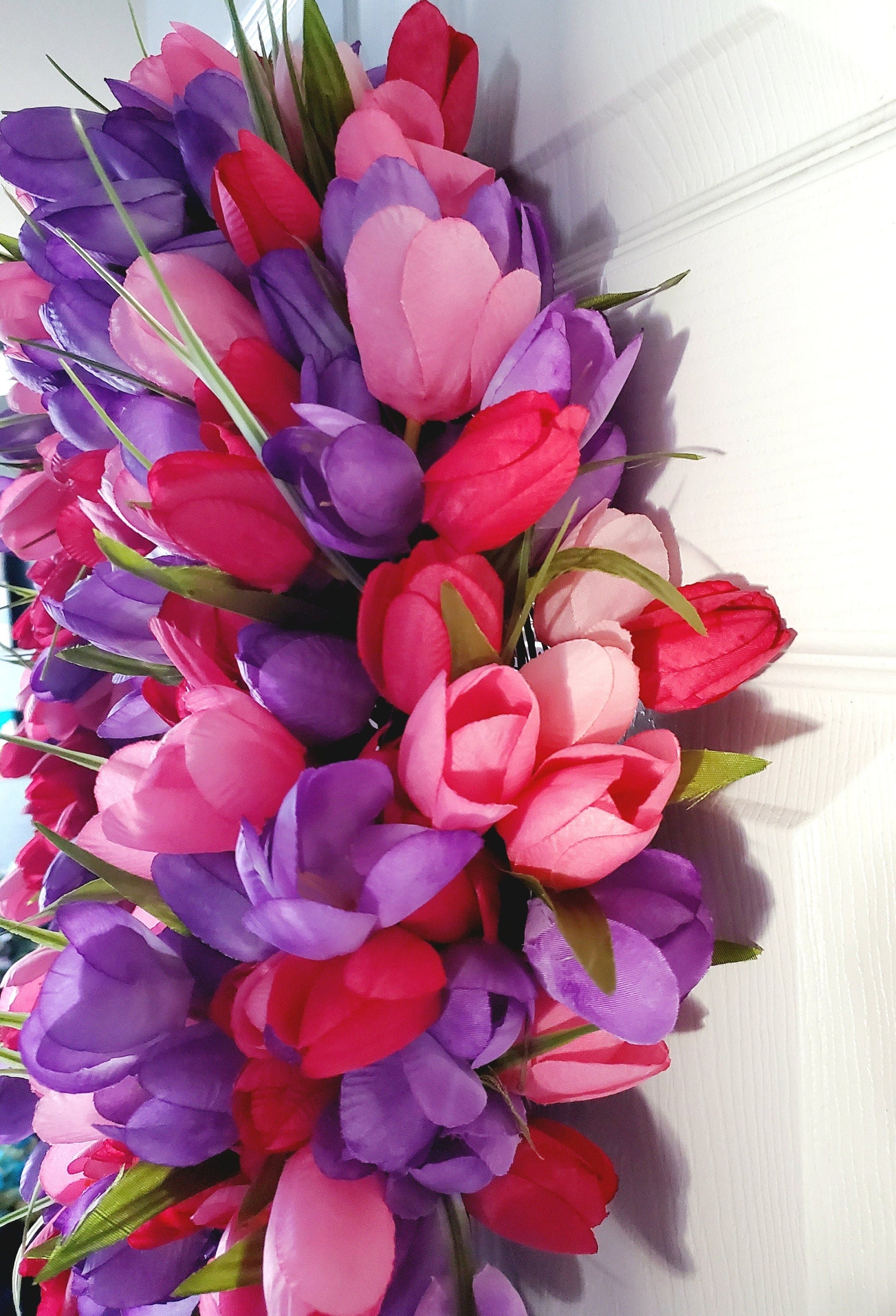 Pink and Purple Spring Tulip Wreath Stuffs n Things by JD