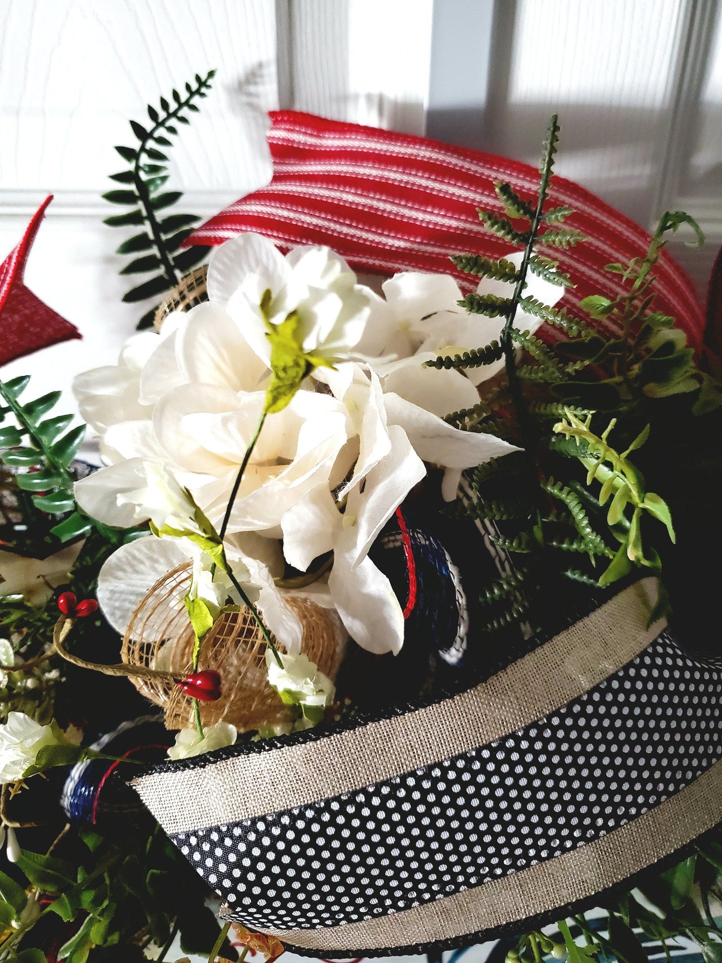 Chicken/Rooster Patriotic Farmhouse Swag for Front Door or Kitchen My Store