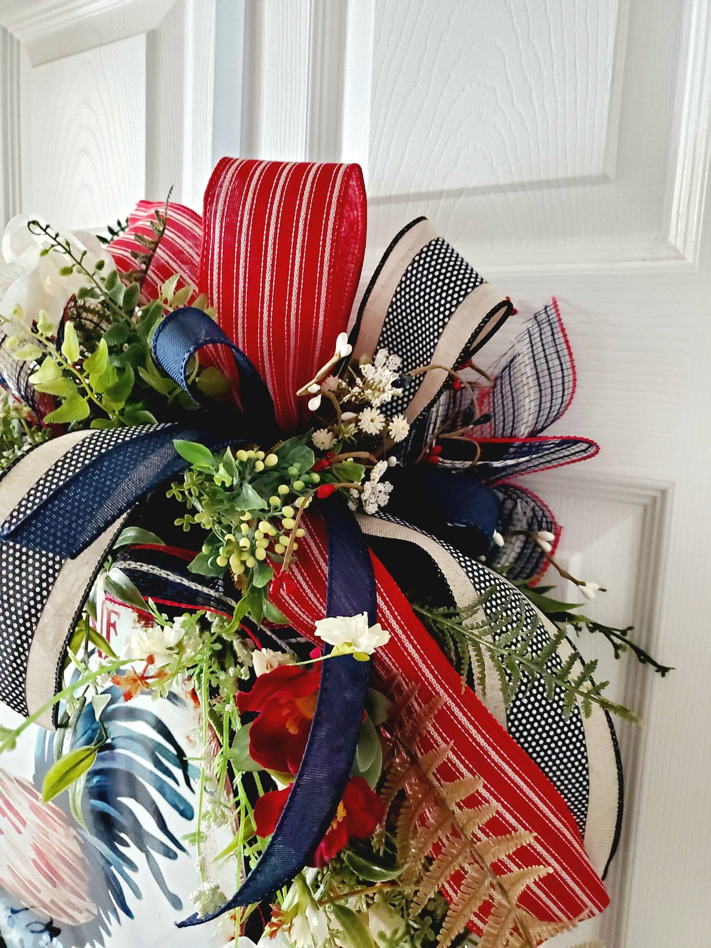 Chicken/Rooster Patriotic Farmhouse Swag for Front Door or Kitchen My Store