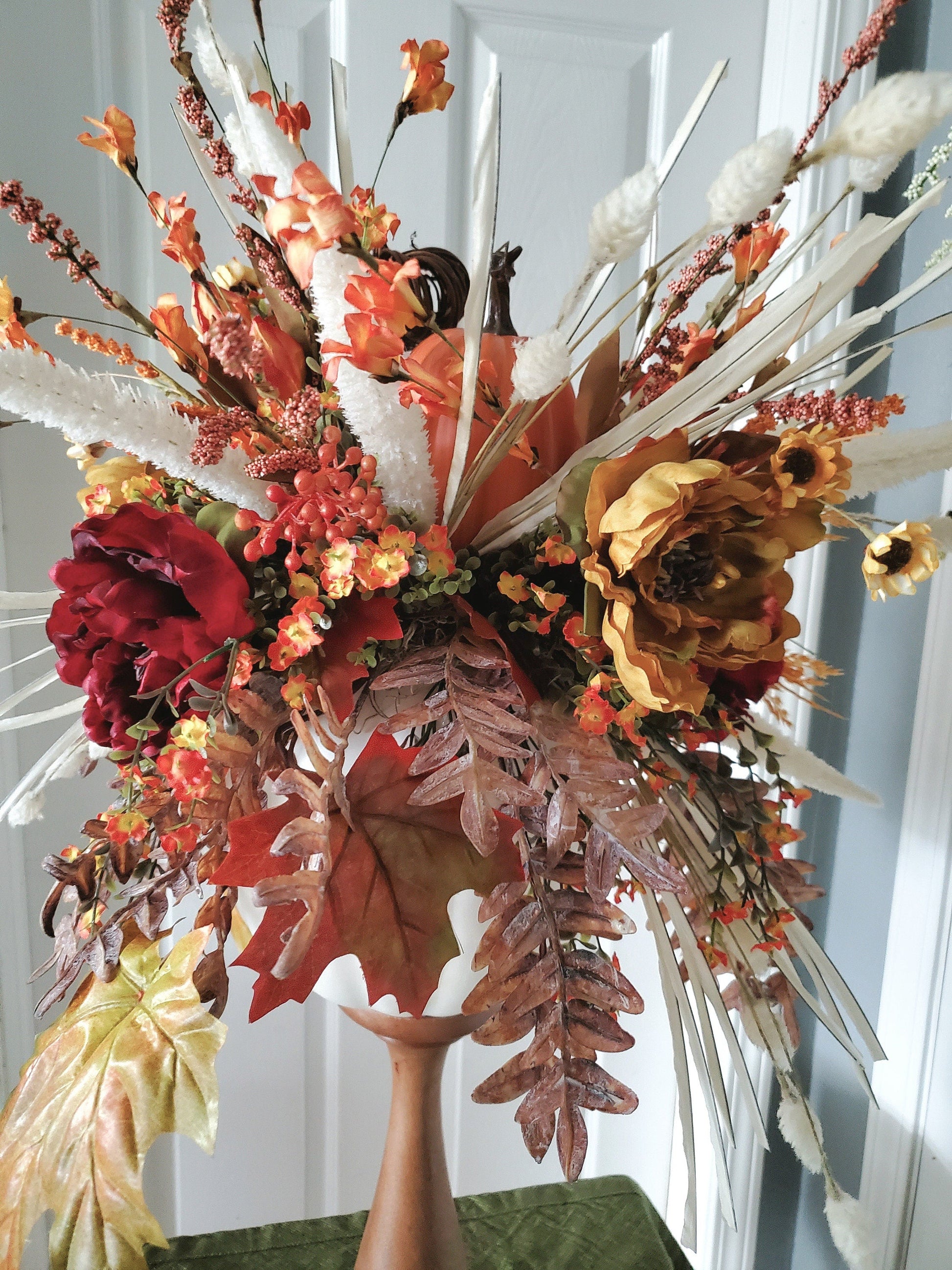 Boho Autumn Harvest Pumpkin Candlestick Centerpiece for Your Fall Table Decor My Store