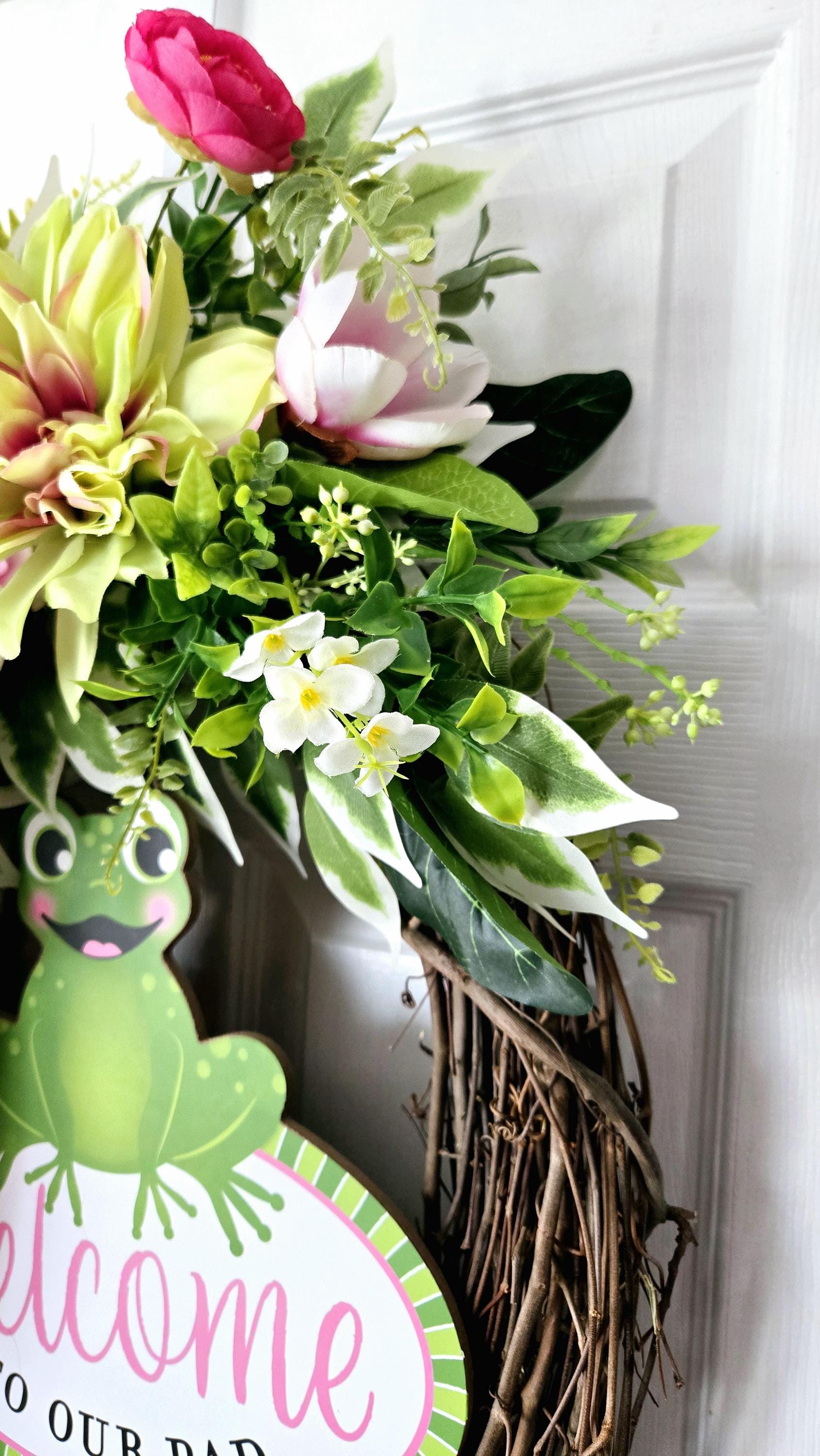 Welcome to Our Pad Frog Front Door Wreath Stuffs n Things by JD
