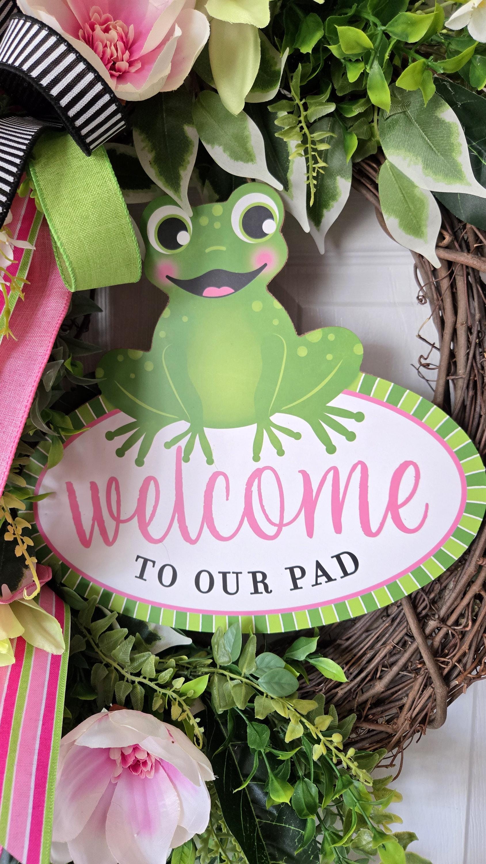 Welcome to Our Pad Frog Front Door Wreath Stuffs n Things by JD
