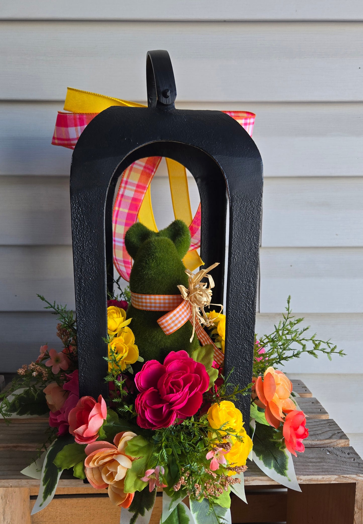 Spring Bunny Lantern Arrangement | Easter Table Decor | Bunny Home Decor