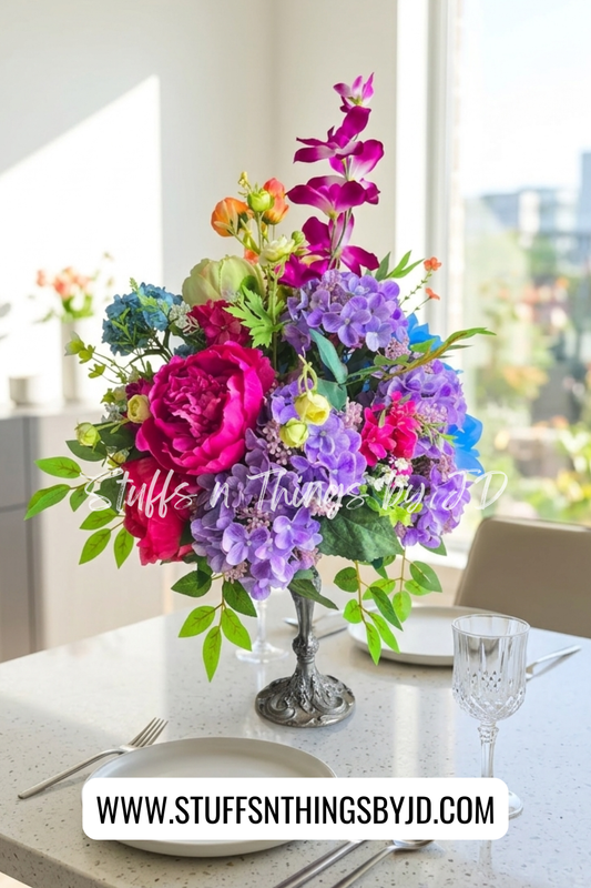 Bloom & Brilliance Candlestick Arrangement – 24” Statement Floral Centerpiece