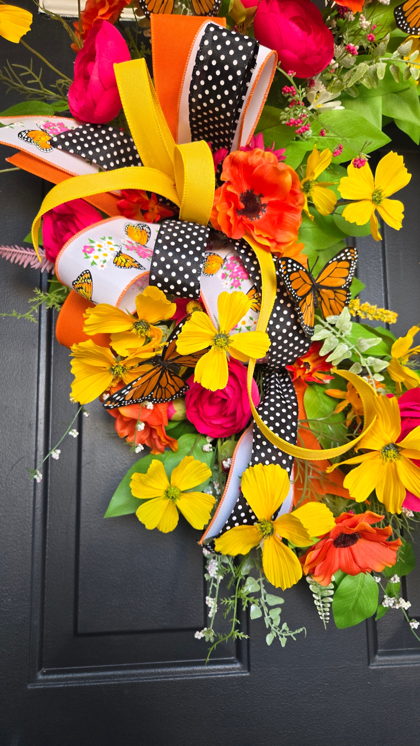Monarch Butterfly Garden Grapevine Wreath