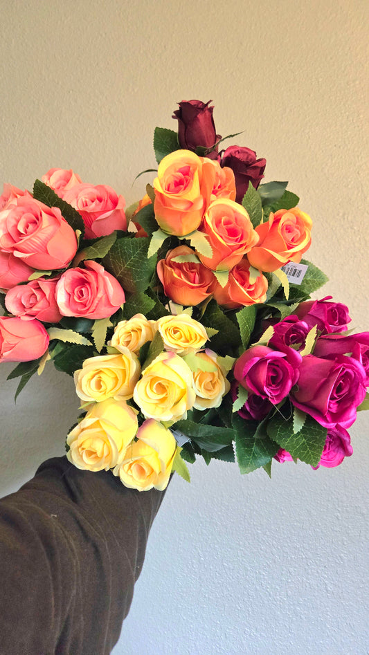 Artificial Closed Rose Bud Bush