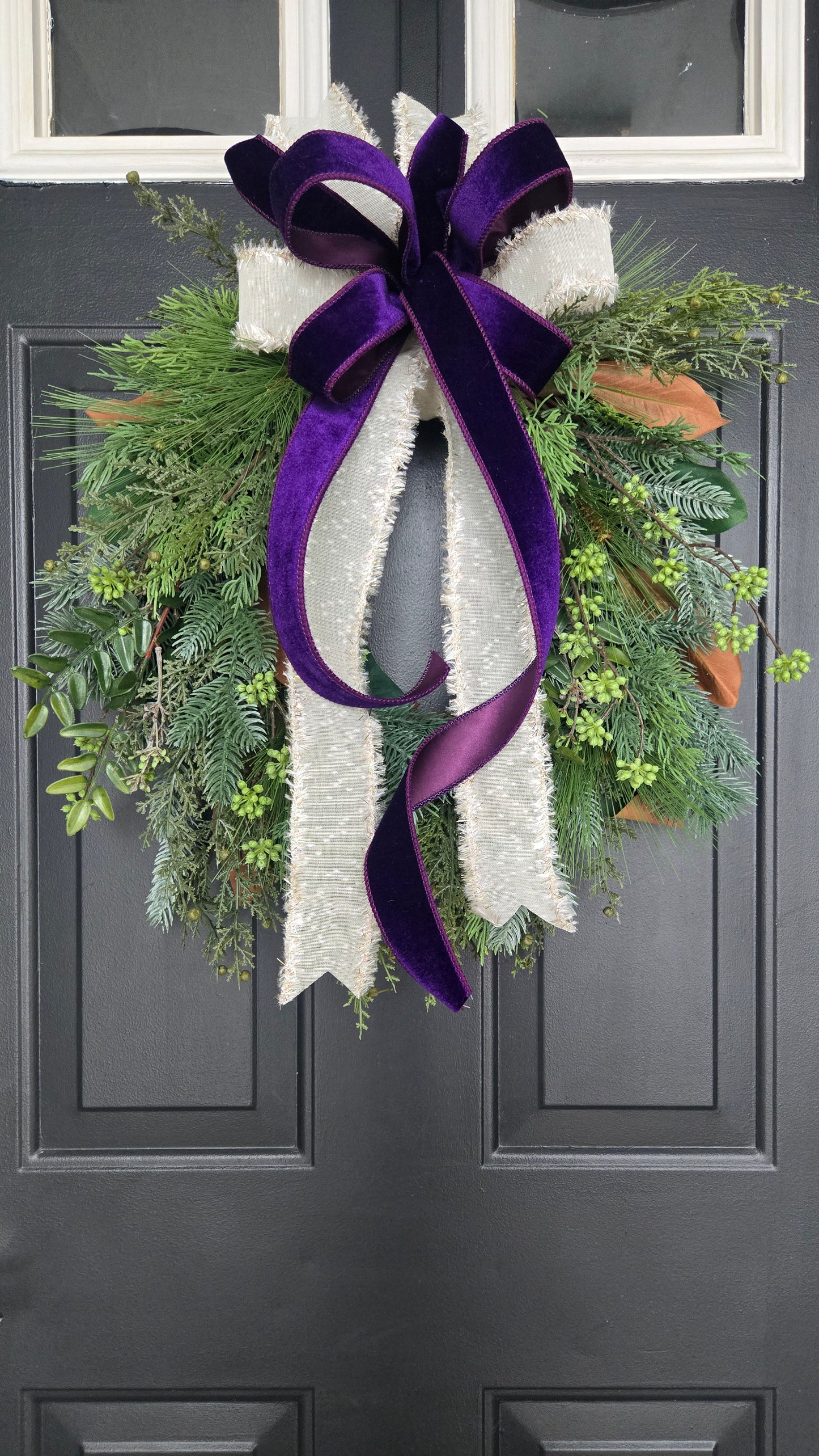 Luxury Winter Greenery Wreath – Everyday Front Door Wreath