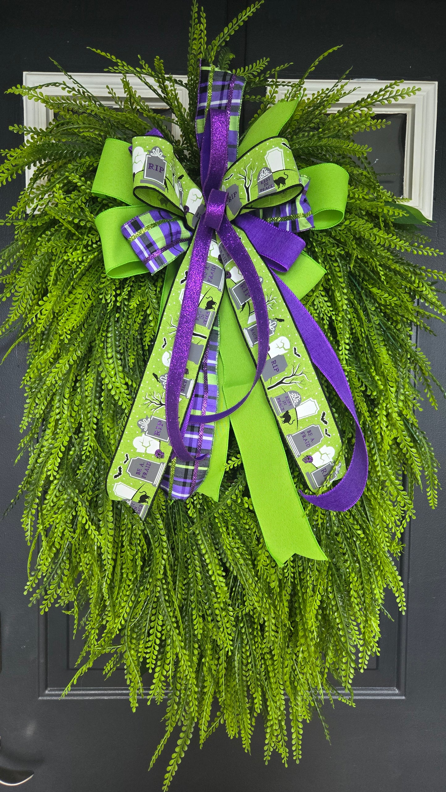 Halloween Wreath Bow - Changeable Everyday Bow for Large Wreaths