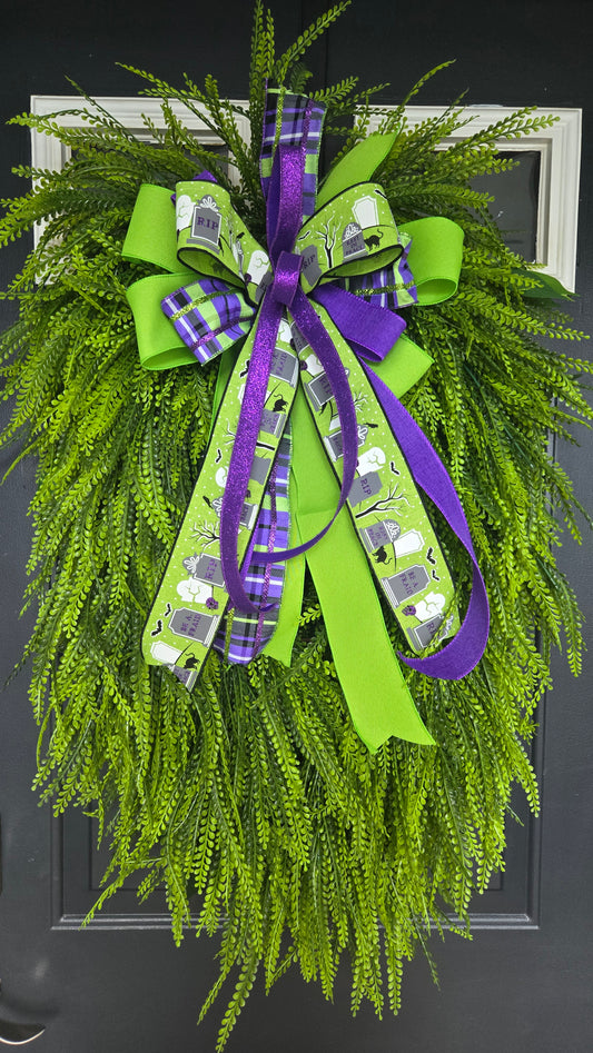 Halloween Wreath Bow - Changeable Everyday Bow for Large Wreaths