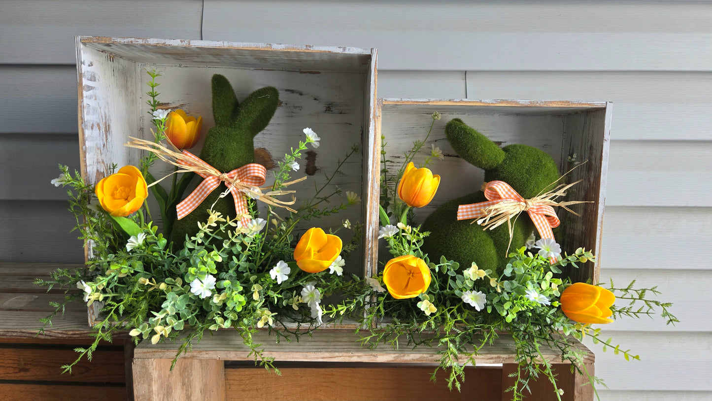 Sweet Meadow Bunny Box Set – Rustic Spring Mantle Duo
