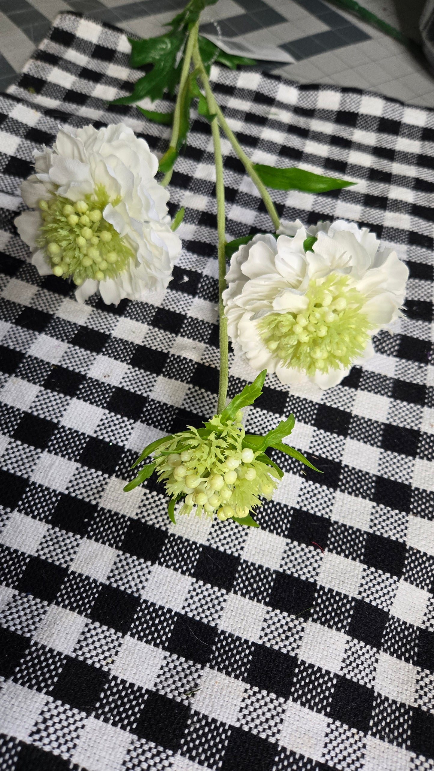 30" Natural Touch Realistic Scabiosa Spray