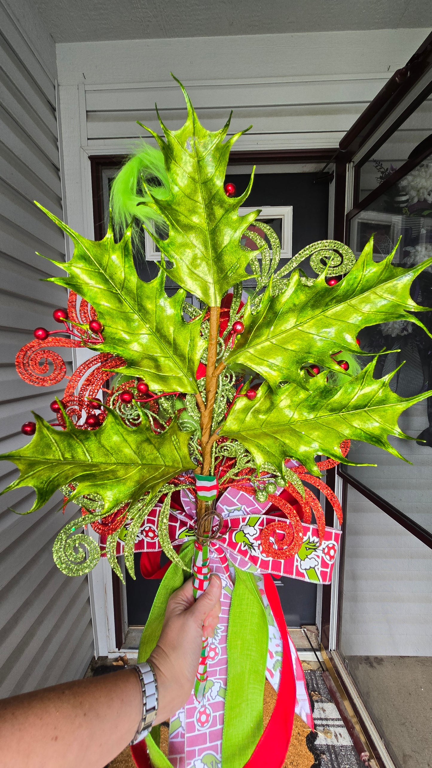 Christmas Tree Topper - Green Monster inspired whimsical decor