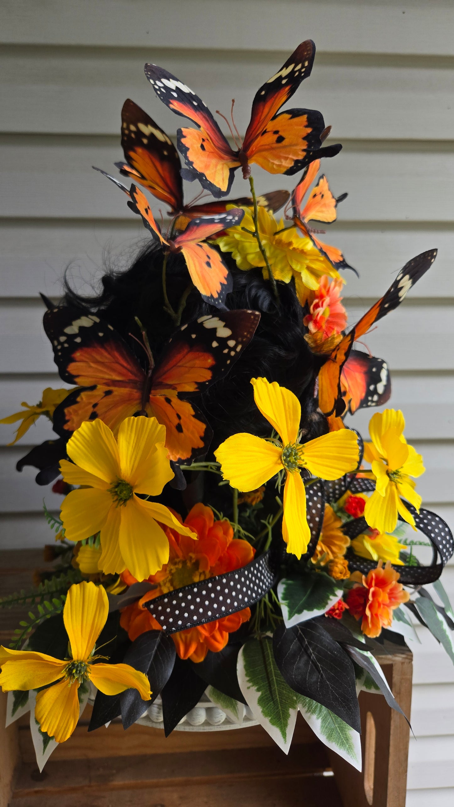 Monarch Día de los Muertos Centerpiece, Day of the Dead Arrangement