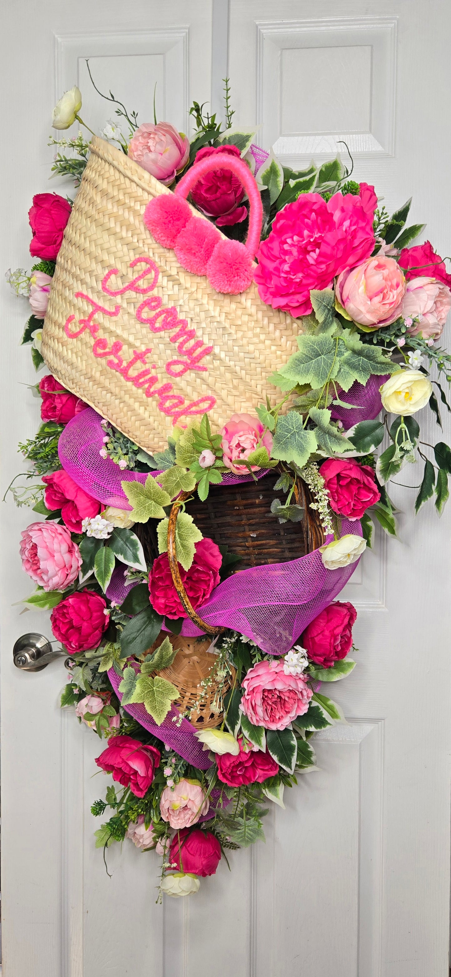 51" Peony Festival and Basket Swag