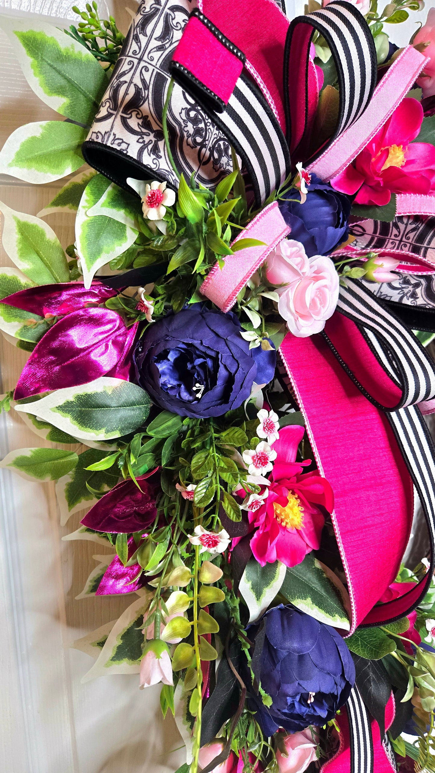 Everyday Peony and Magnolia Grapevine Wreath
