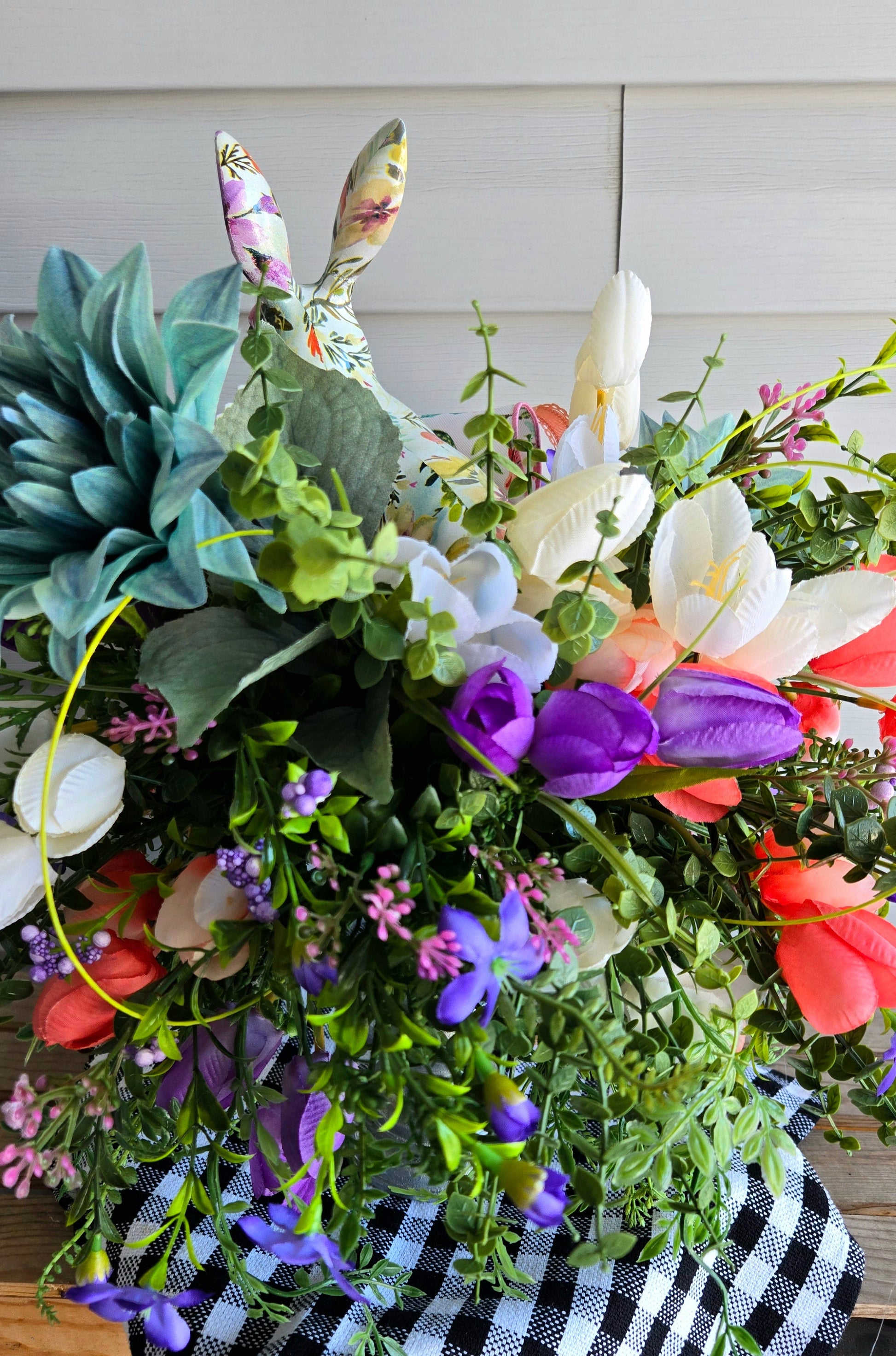 Easter Bunny Floral Candlestick Centerpiece Decoration Stuffs n Things by JD