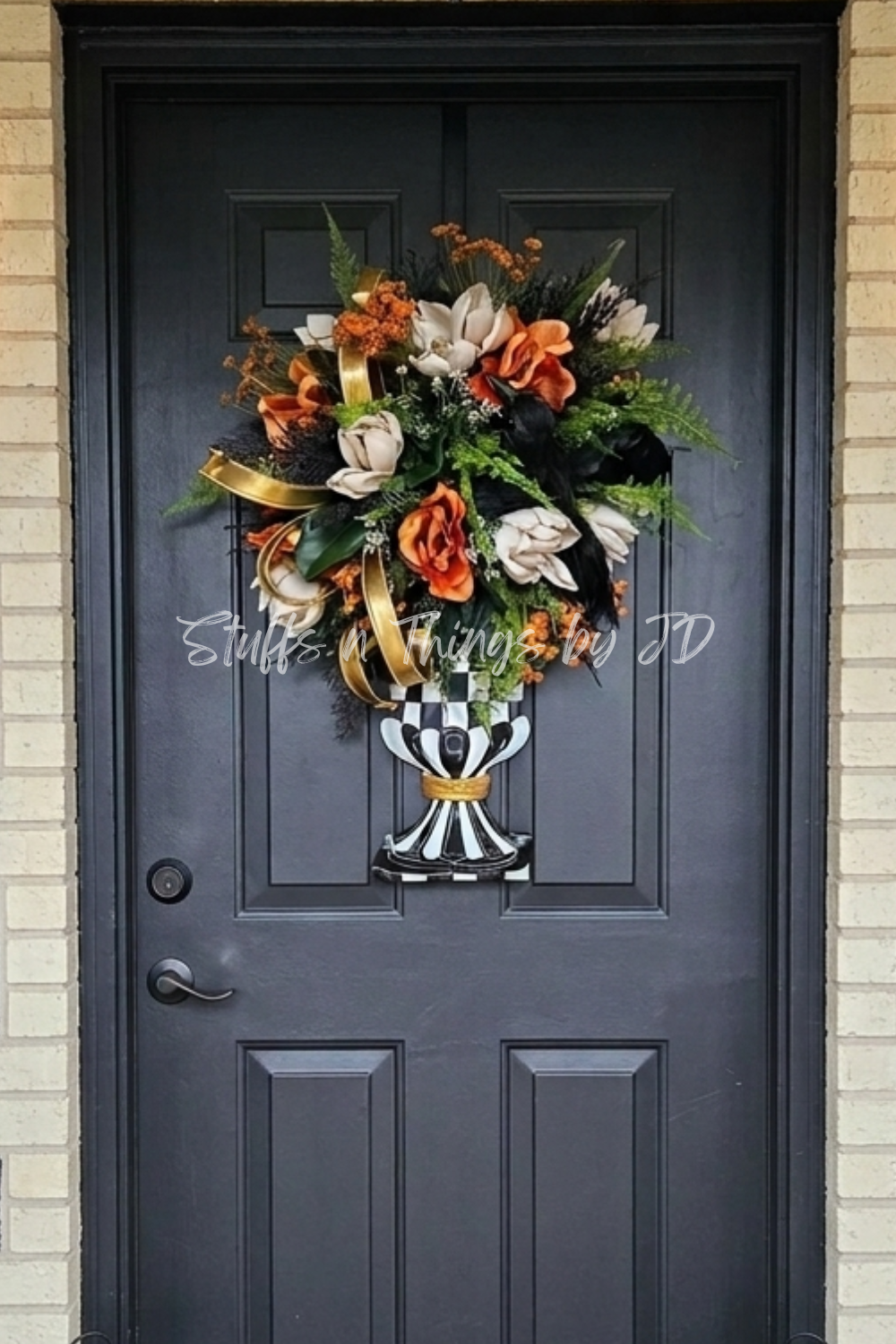Raven's Autumn Elegance Topiary Urn Door/Wall Hanger