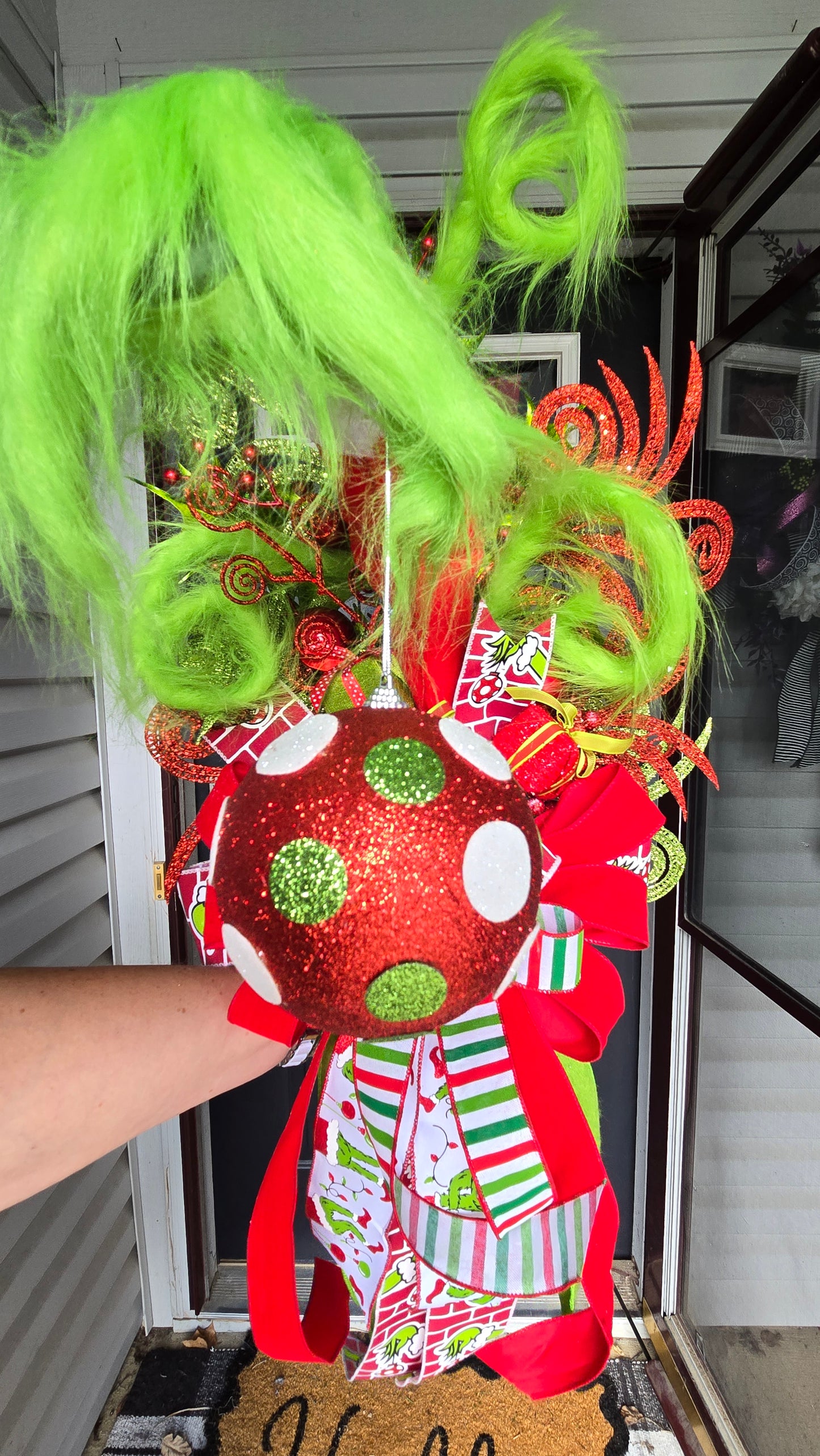 Christmas Tree Topper - Green Monster inspired whimsical decor