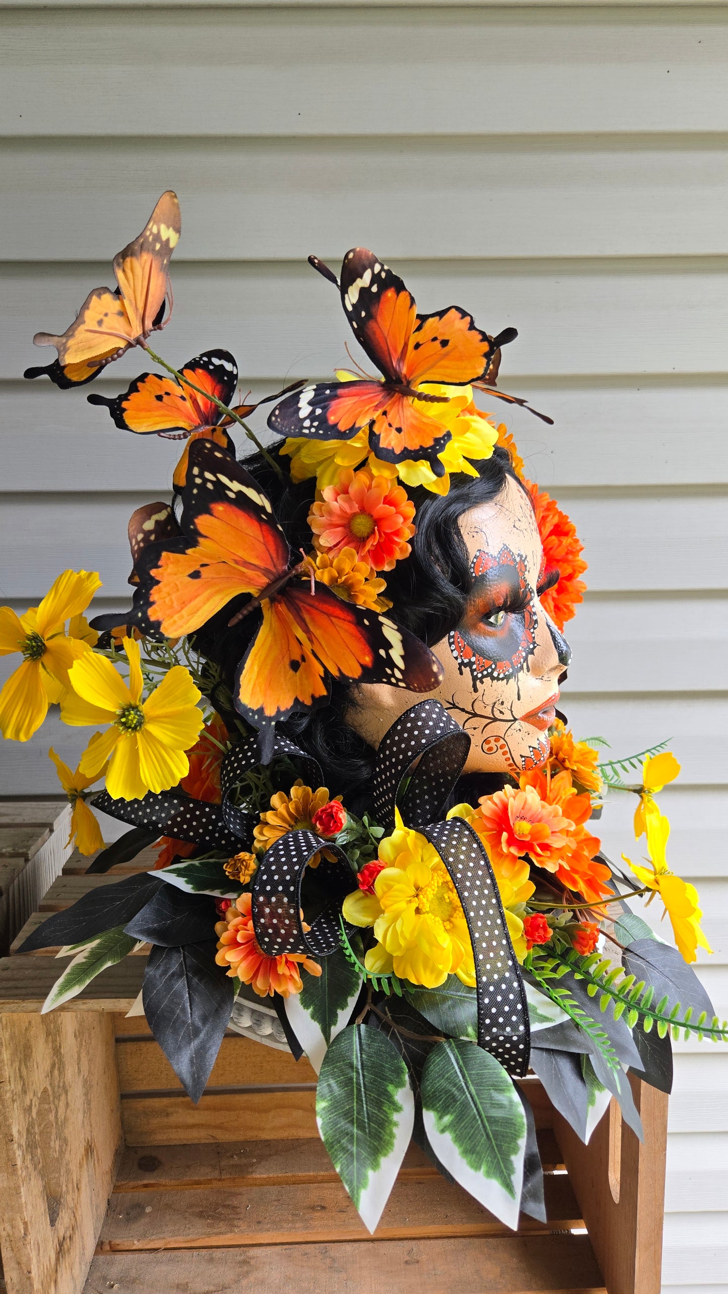Monarch Día de los Muertos Centerpiece, Day of the Dead Arrangement