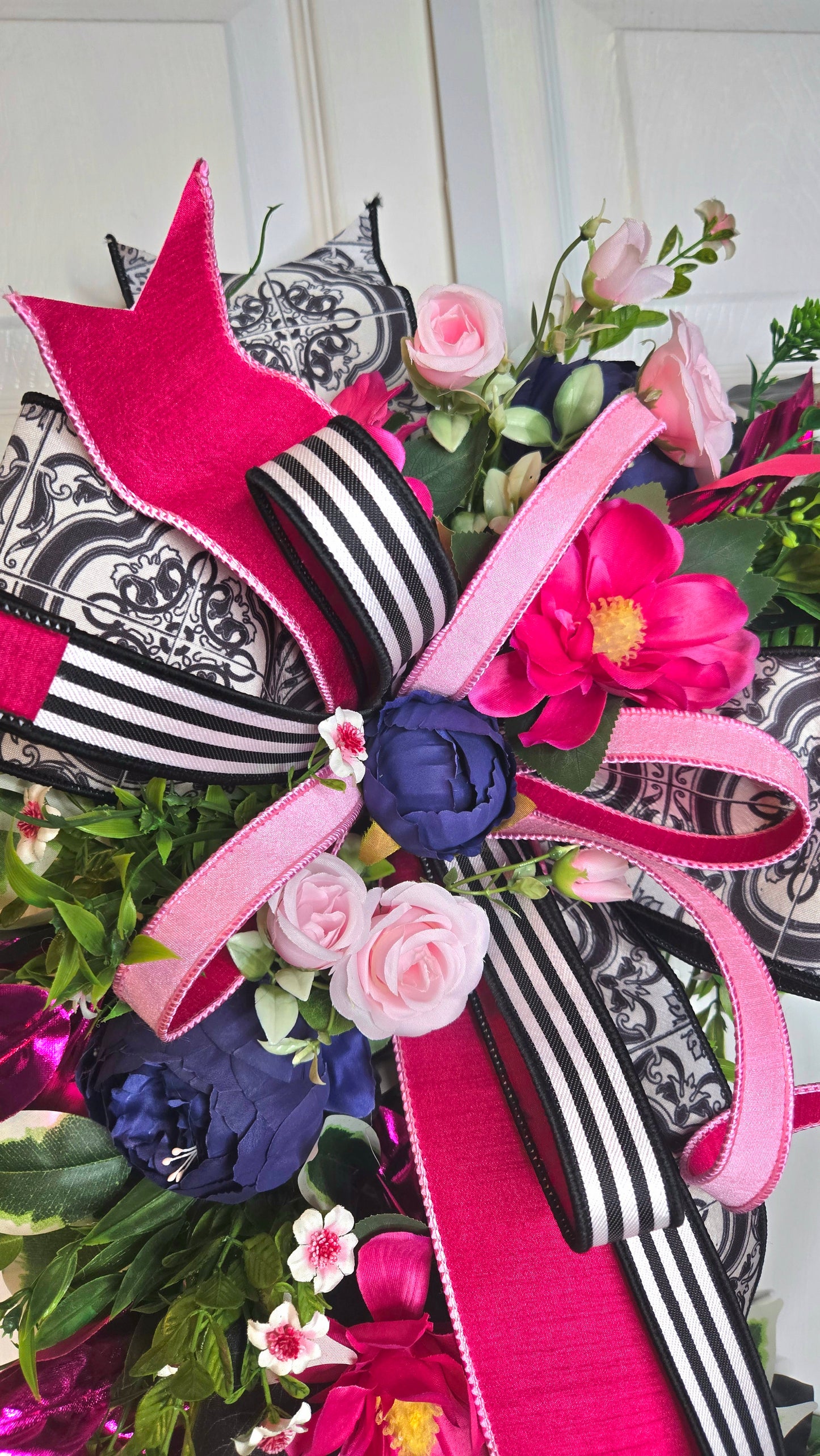 Everyday Peony and Magnolia Grapevine Wreath